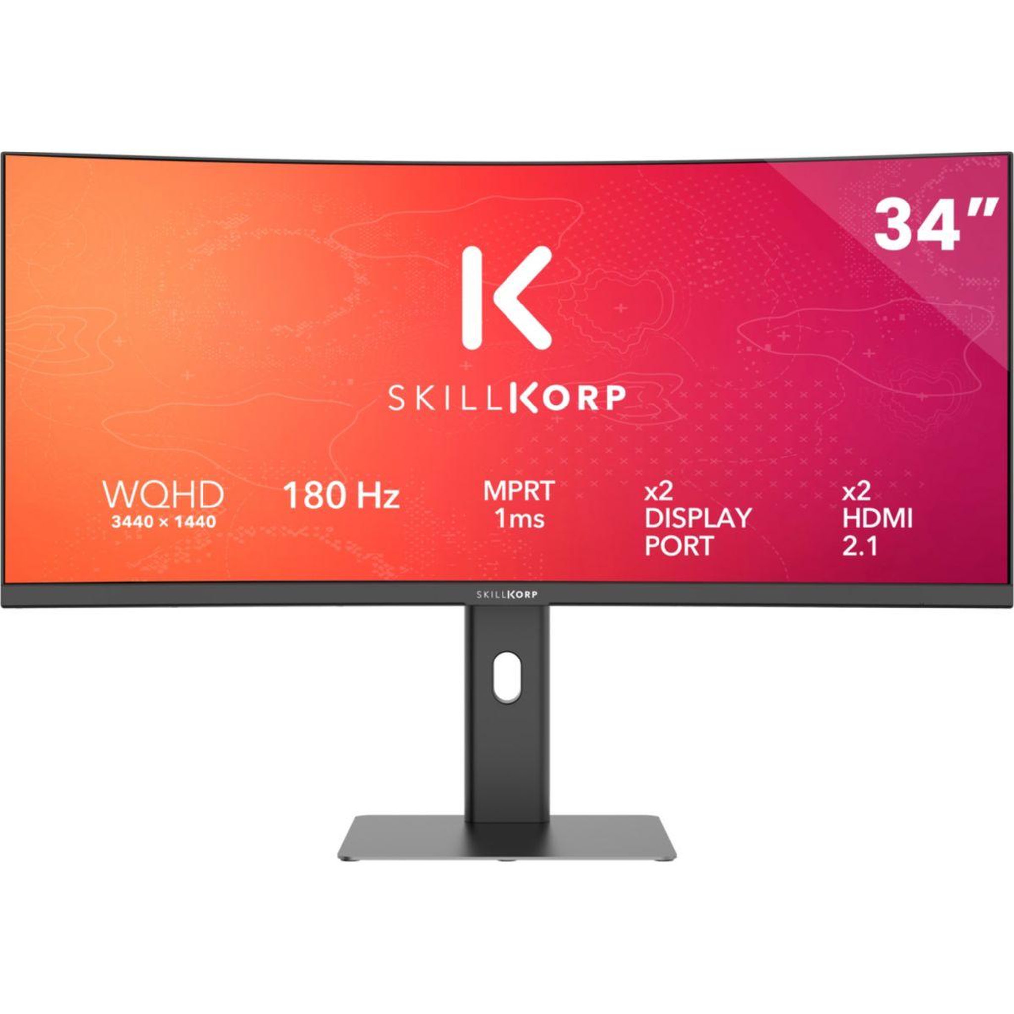 SKILLKORP Ecran pc gamer m34 progress 34  incurvé 1500r uwqhd 180hz fast va hdmi 2.1 amd freesync
