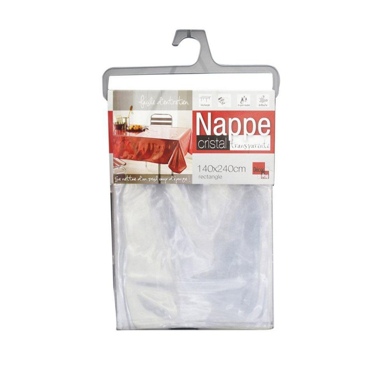 Douceur d'Intérieur Nappe de protection 140x240 cm Cristal transparent
