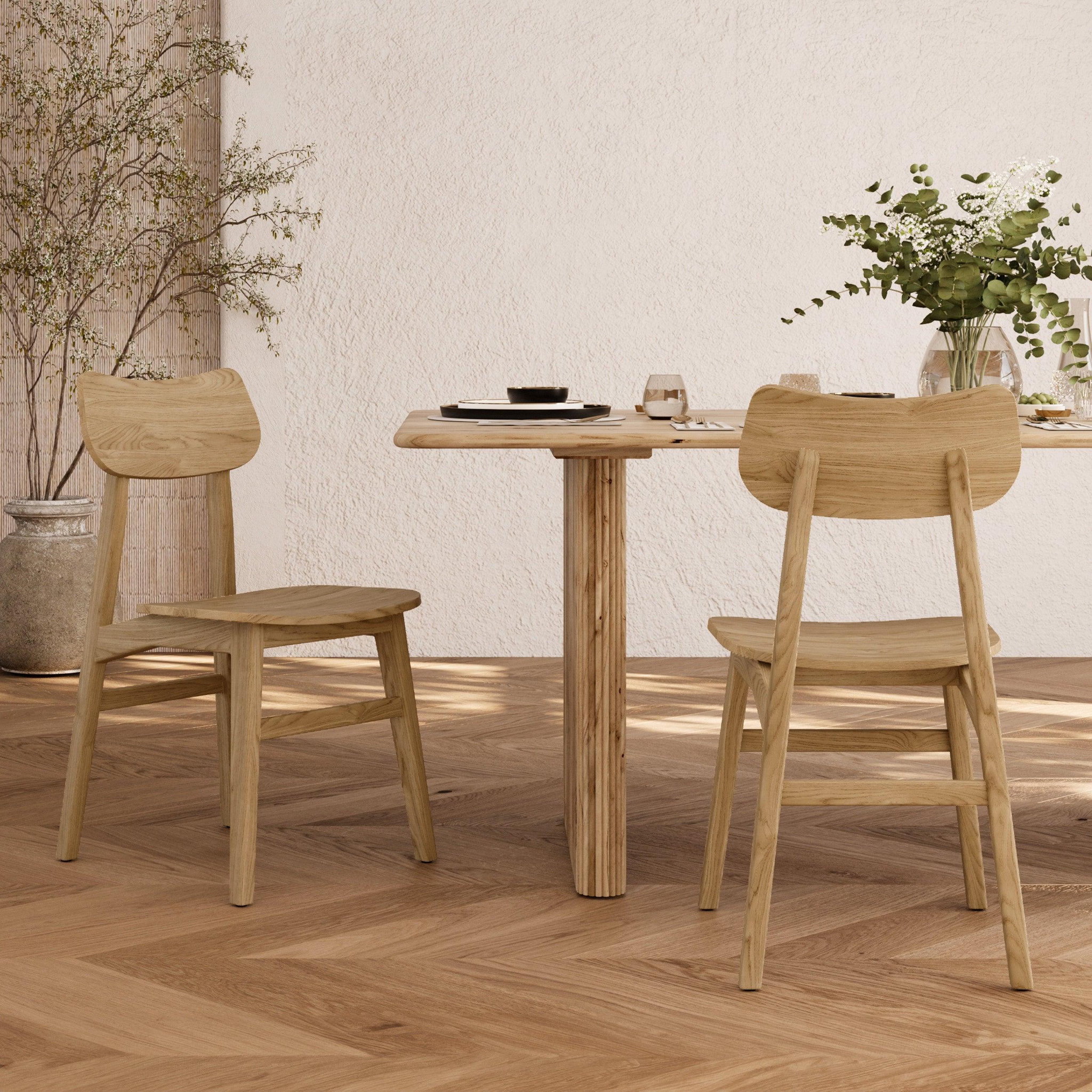 Voir la diapositive 2 : MAISON PAVANE Lot de 2 chaises en bois massif de mindi-kawi