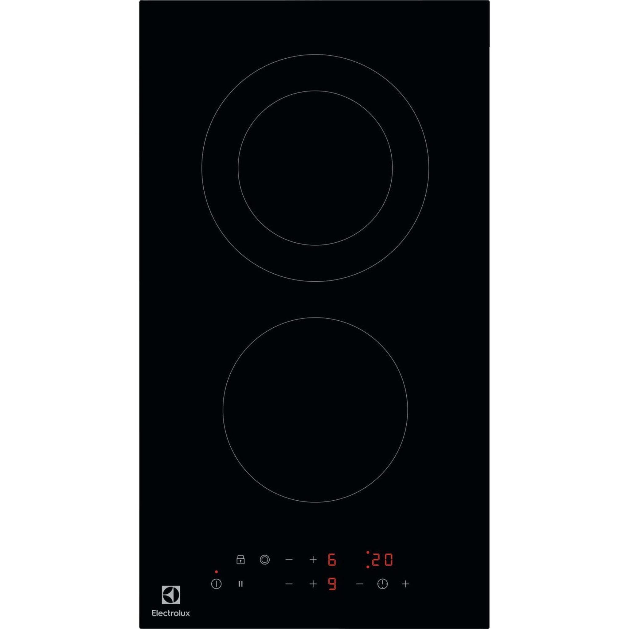 Voir la diapositive 2 : ELECTROLUX Domino vitrocéramique 29cm 2 feux 2900w noir - lhr3233ck