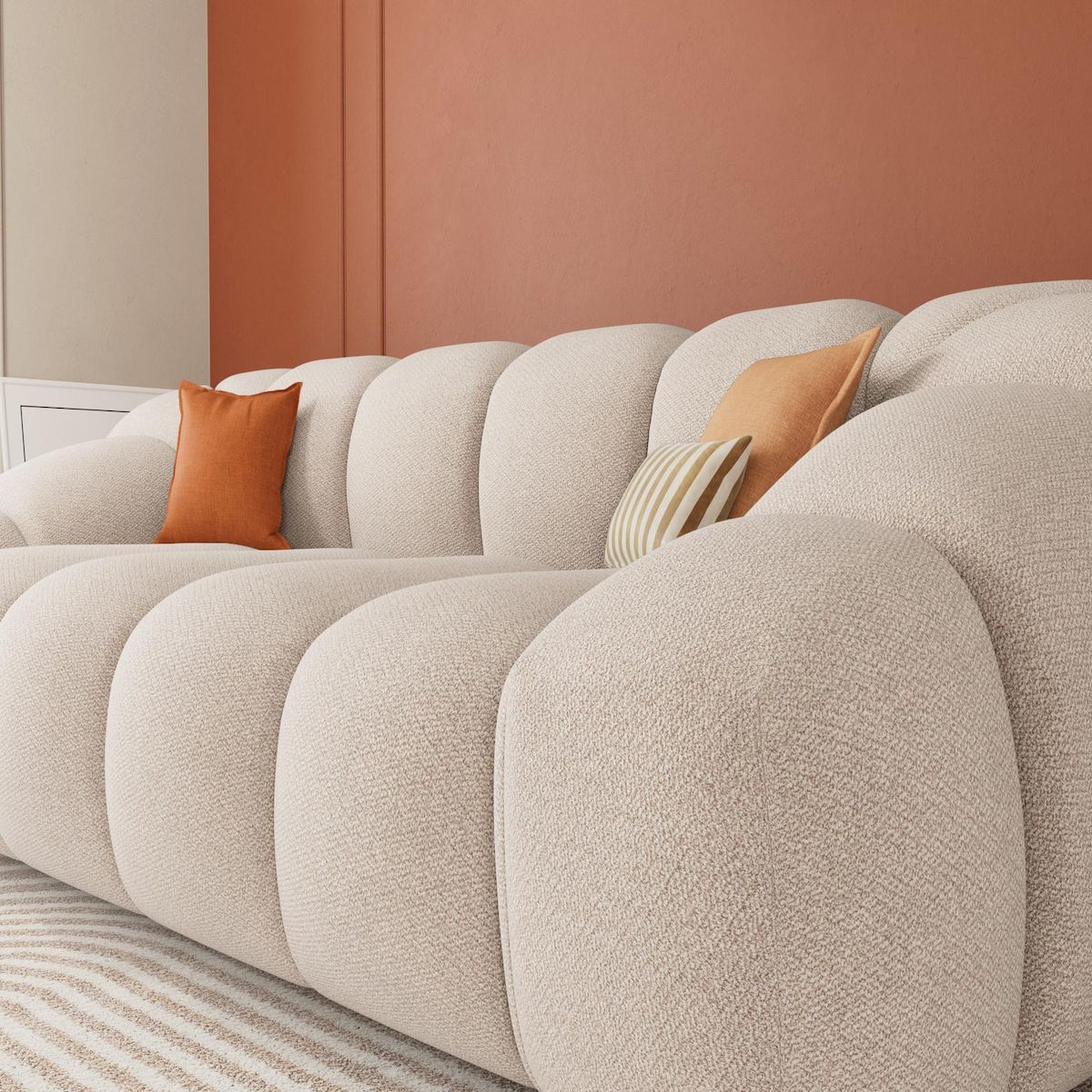 LISA DESIGN Ava - canapé 3 places en velours texturé