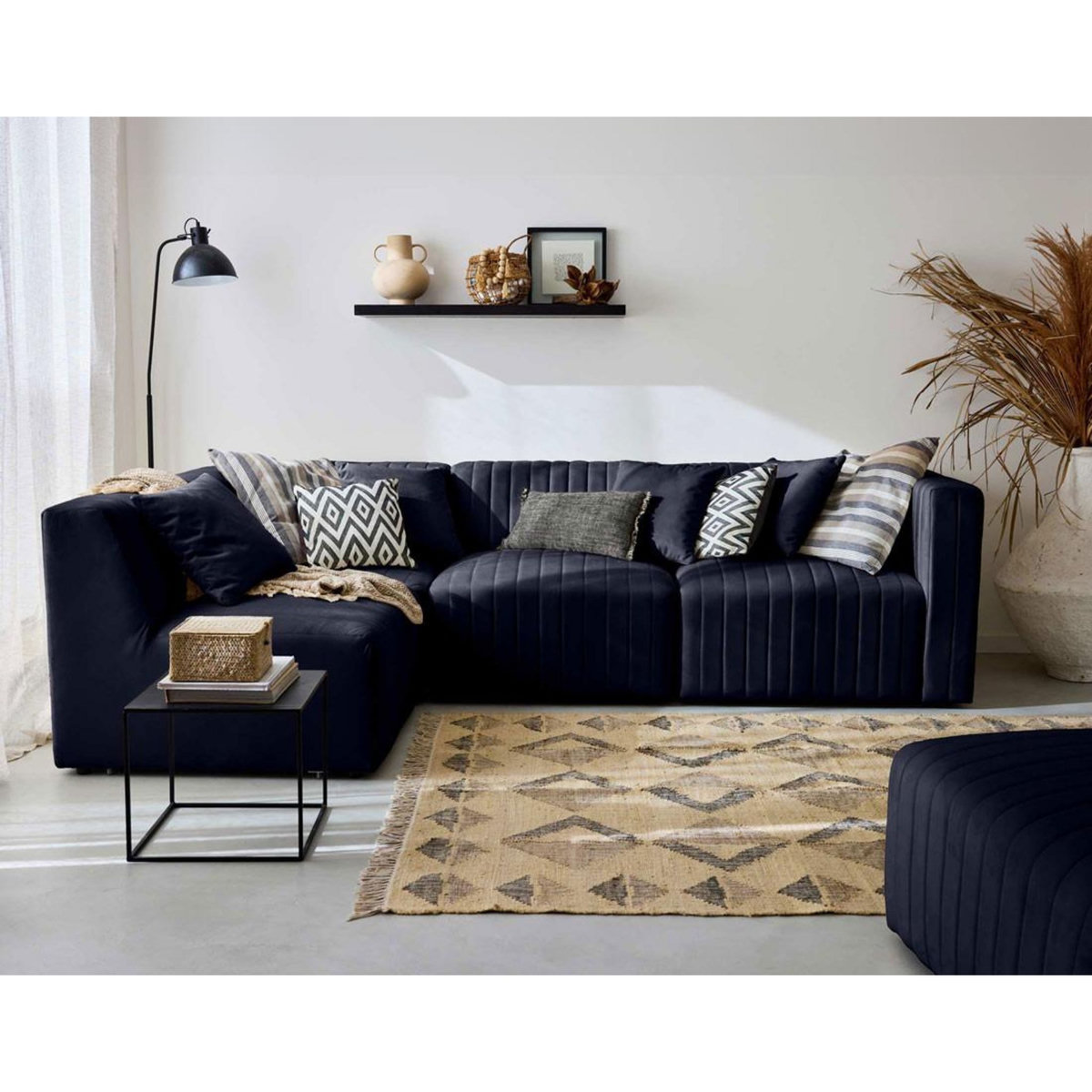 LISA DESIGN Nova - canapé modulable d'angle gauche - 5 places - en velours