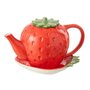 Voir la diapositive 1 : Paris Prix Théière Avec Plateau  Fraise  21cm Rouge