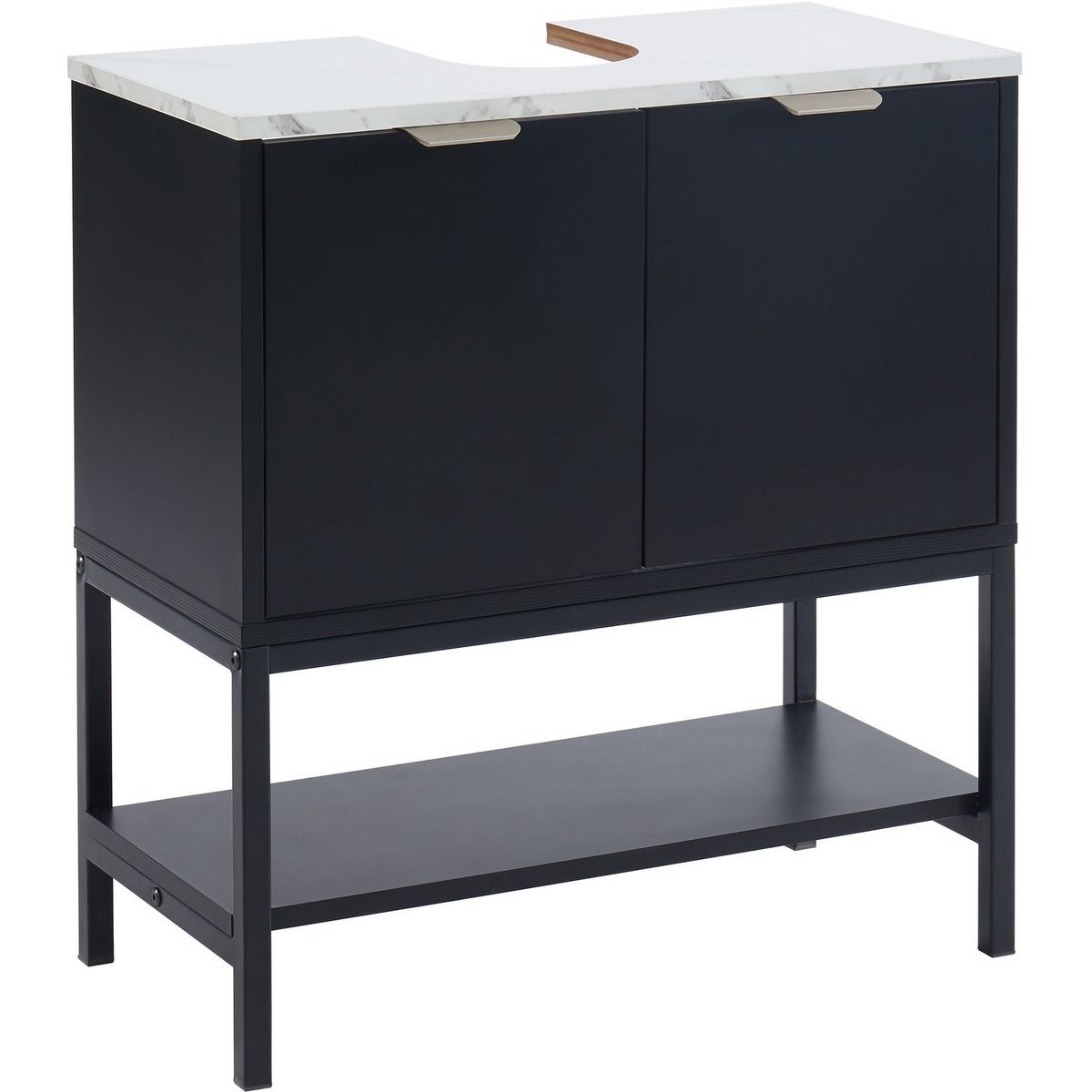 Meuble de salle de bain sous-vasque 2 portes et 1 étagère L60cm OLHAO