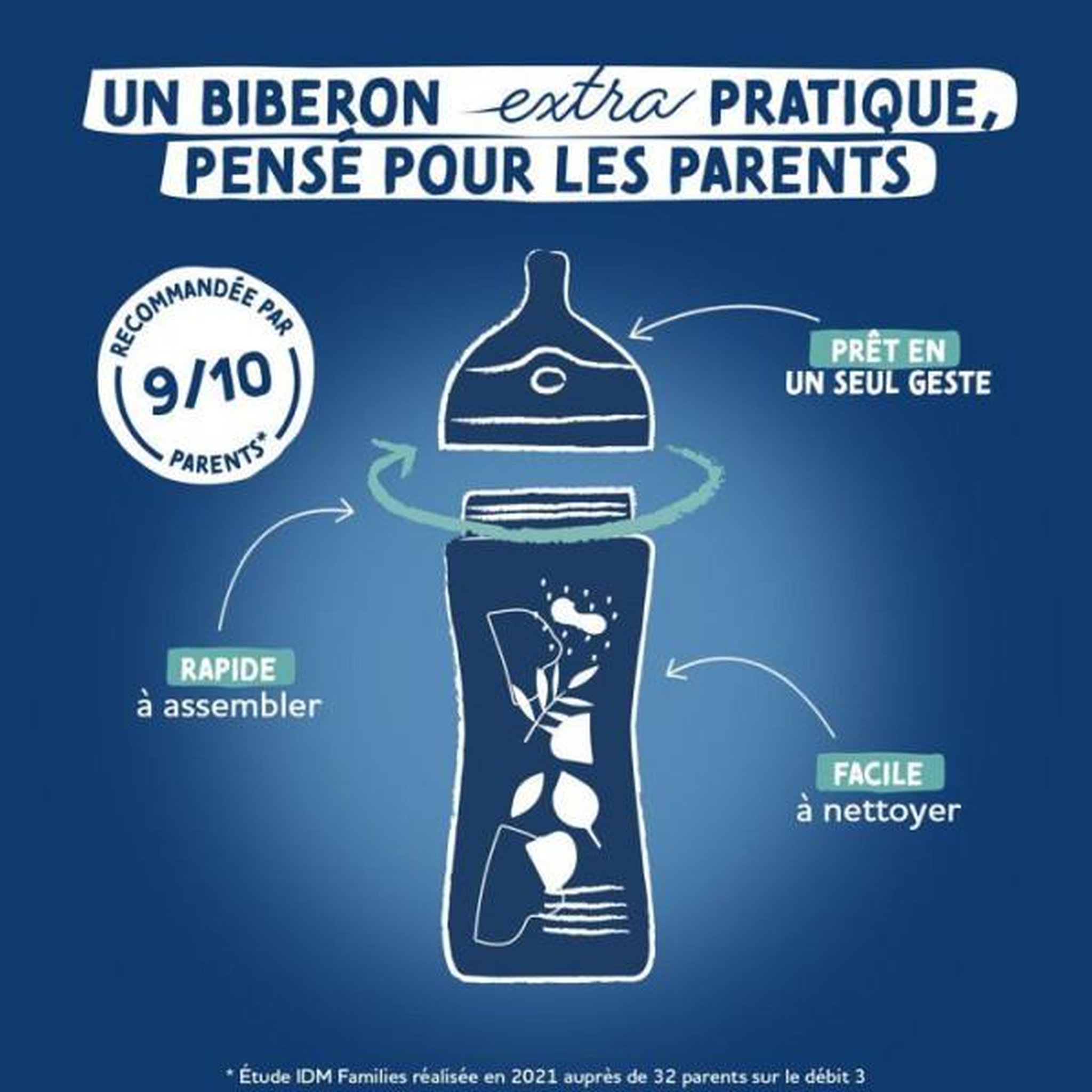Voir la diapositive 4 : DODIE Biberon anti-colique - DODIE - 330 ml - Tétine multi-perforée biomimétisme - +6 mois - Débit 3 - Rose