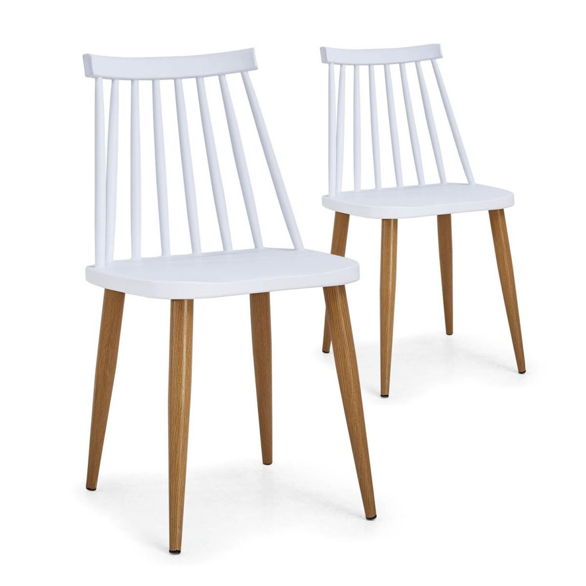 Paris Prix Lot de 2 Chaises Scandinaves  Estelle  77cm Blanc