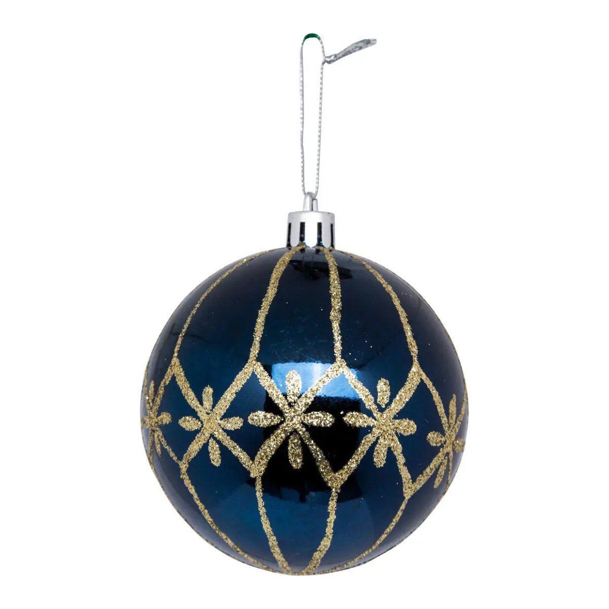 ATMOSPHERA Boule de noël déco  poussière d'étoiles  8cm bleu