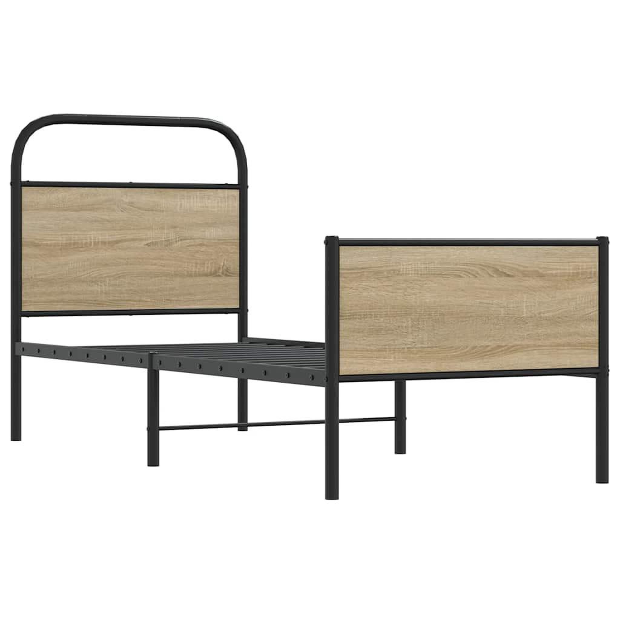 Voir la diapositive 3 : VIDAXL Cadre de lit sans matelas 75x190cm chene sonoma bois ingenierie