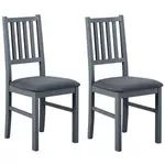 Lot de 2 chaises bois massif assise rembourée LUNA. Coloris disponibles : Gris