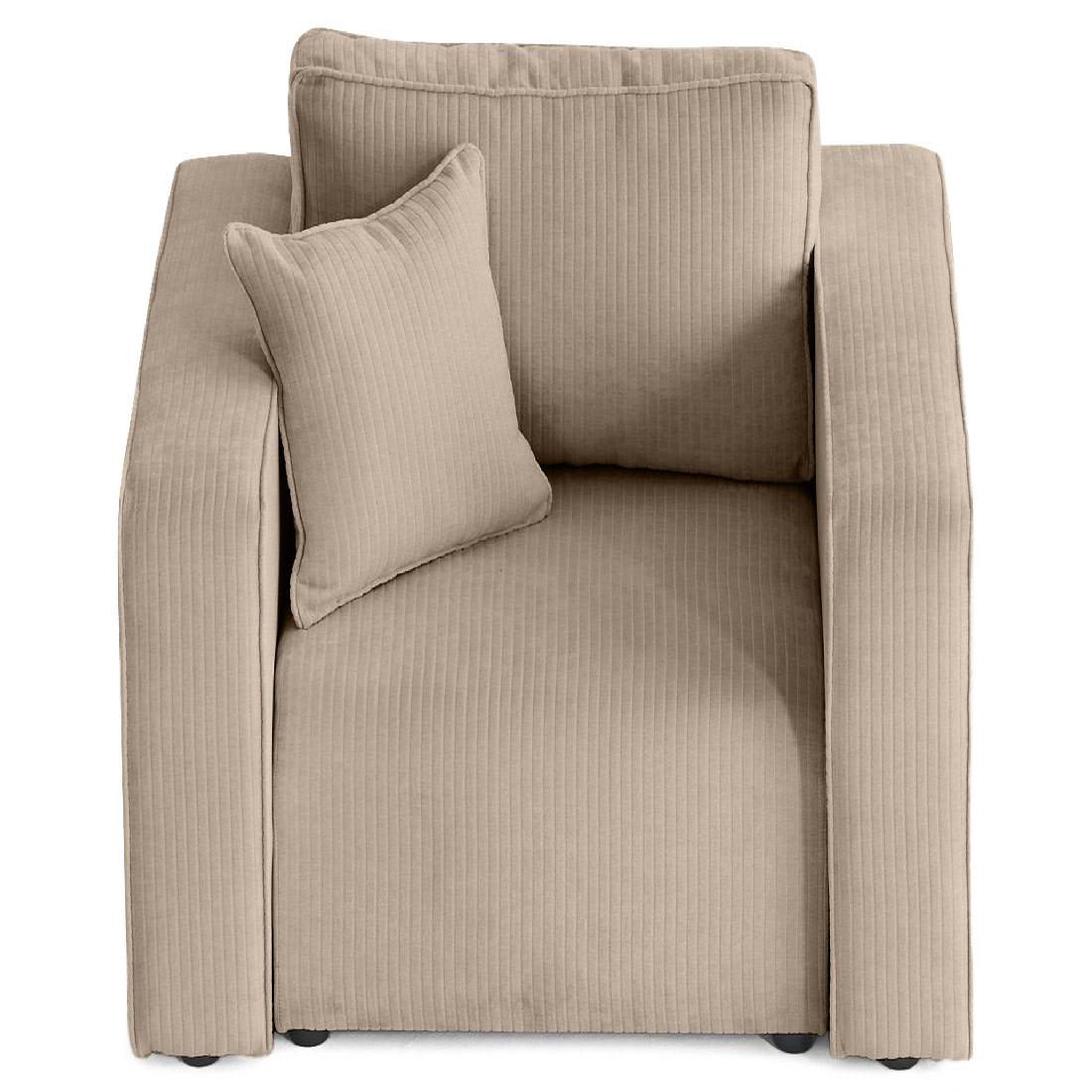 Voir la diapositive 6 : BEST MOBILIER Topaze - fauteuil en velours côtelé plat