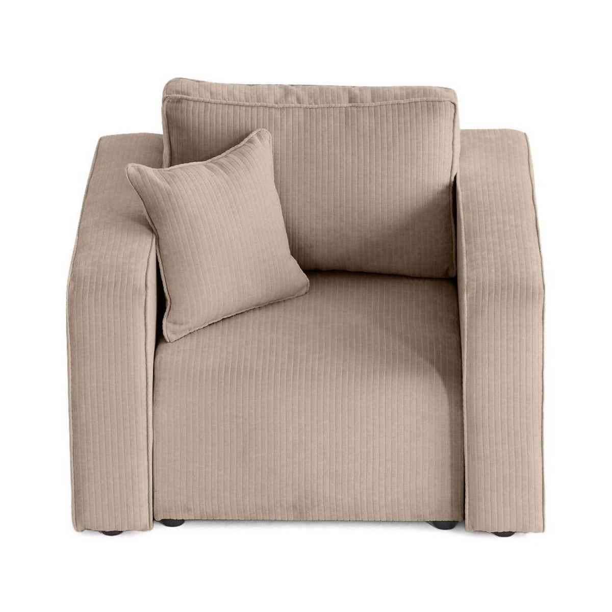 BEST MOBILIER Topaze - fauteuil en velours côtelé plat