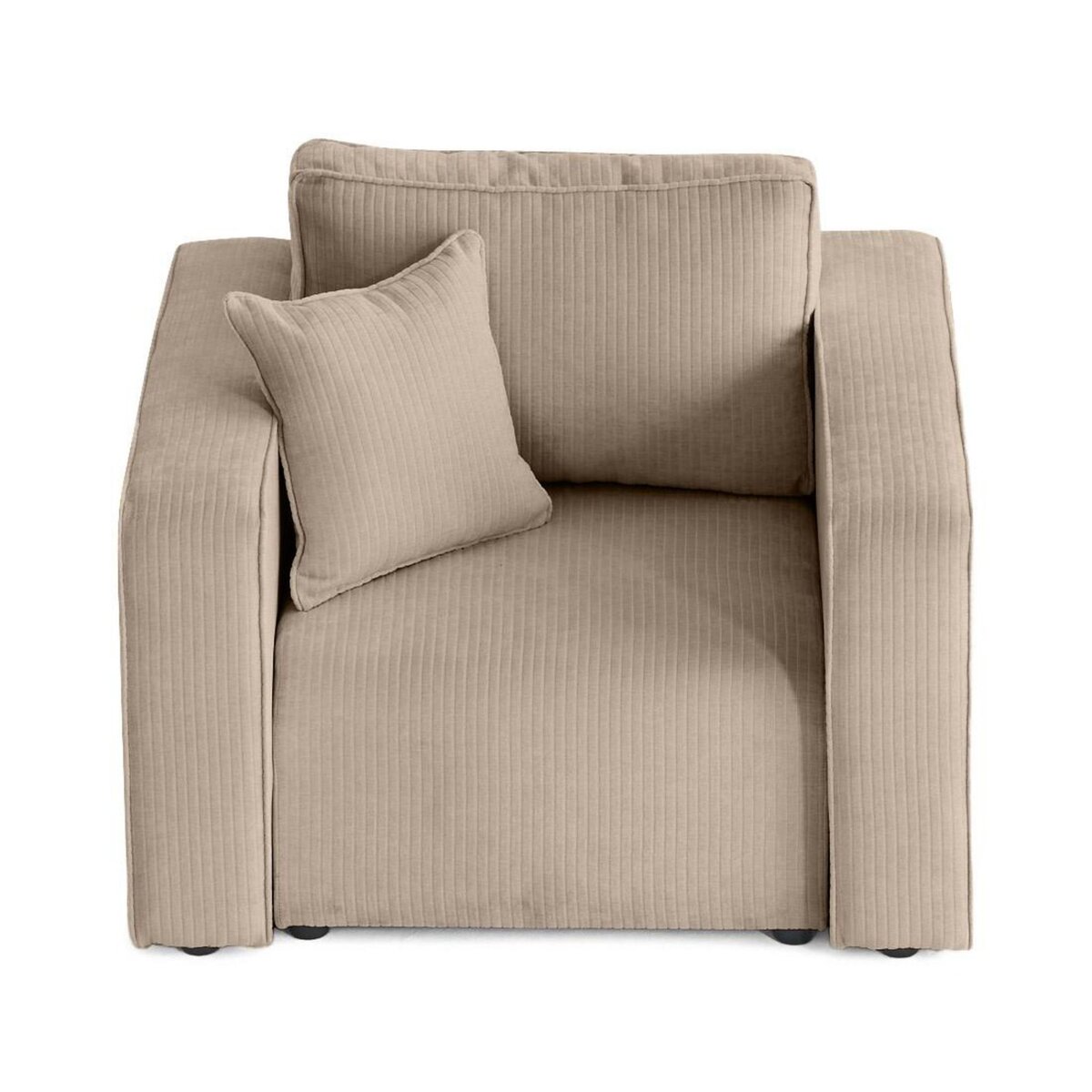 BEST MOBILIER Topaze - fauteuil en velours côtelé plat