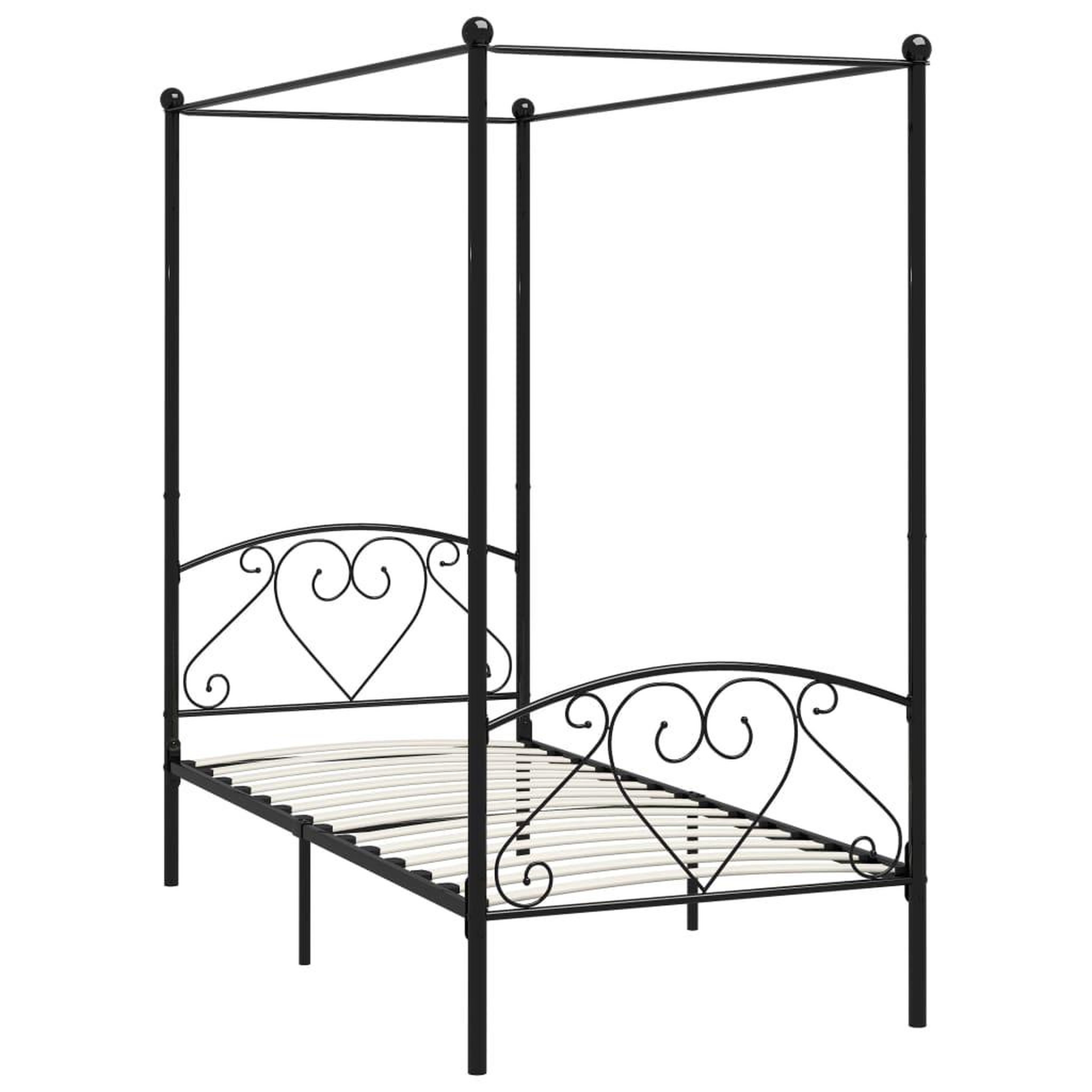 Voir la diapositive 2 : VIDAXL Cadre de lit a baldaquin Noir Metal 120 x 200 cm