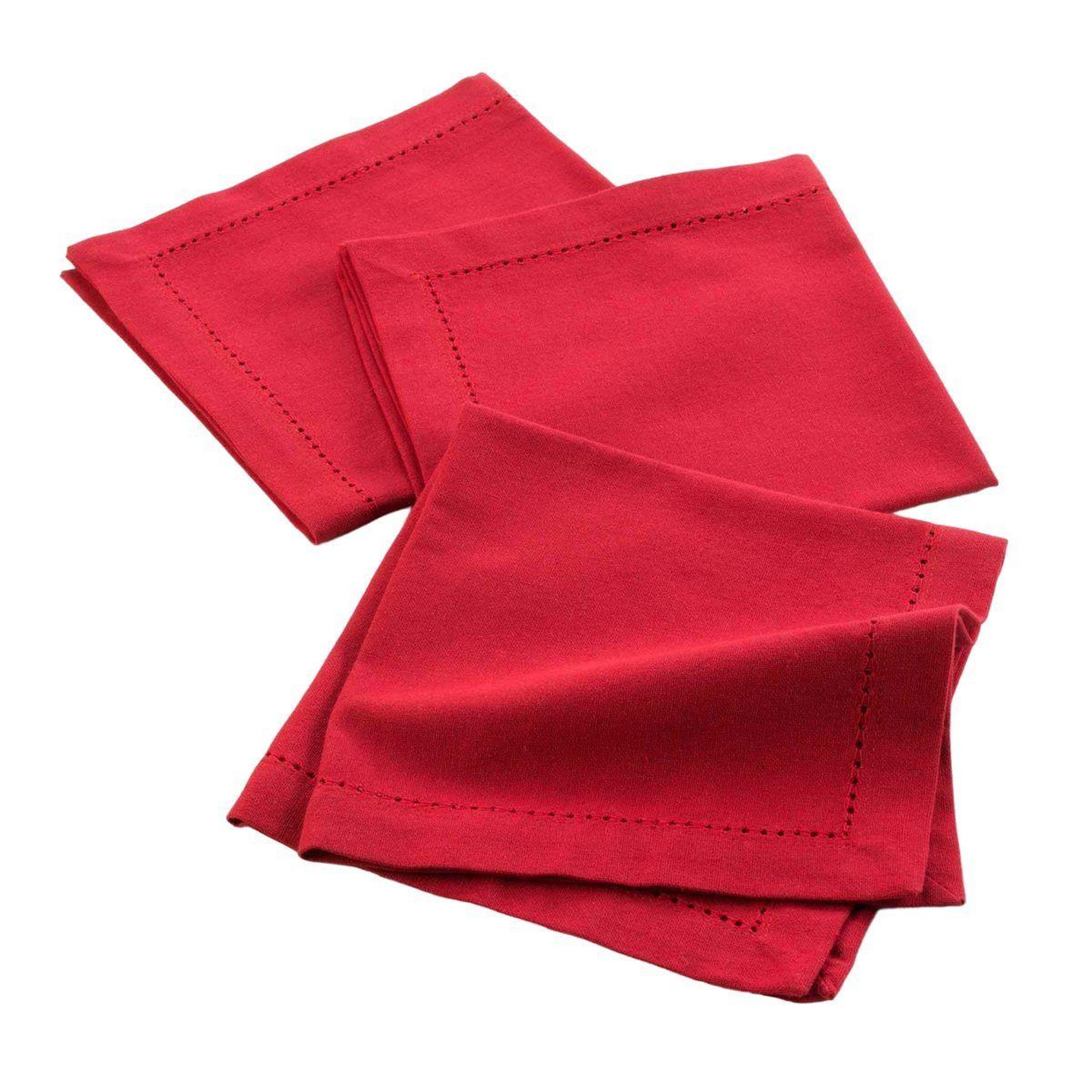Voir la diapositive 1 : Douceur d'Intérieur Lot de 3 serviettes de table  charline  40x40cm rouge