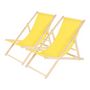 Voir la diapositive 1 : Habitat et Jardin Lot de 2 transats en bois  Chilienne  - 107 x 56.5 x 81 cm - Jaune