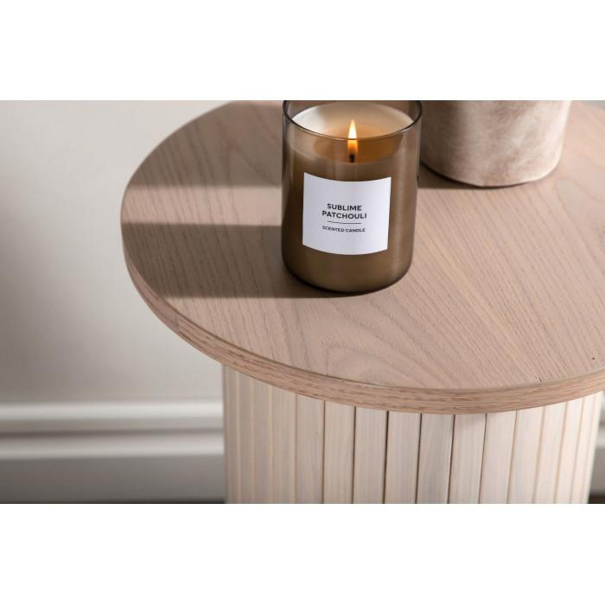 Paris Prix Table d'Appoint Design Nervuré  Bianca  65cm Naturel