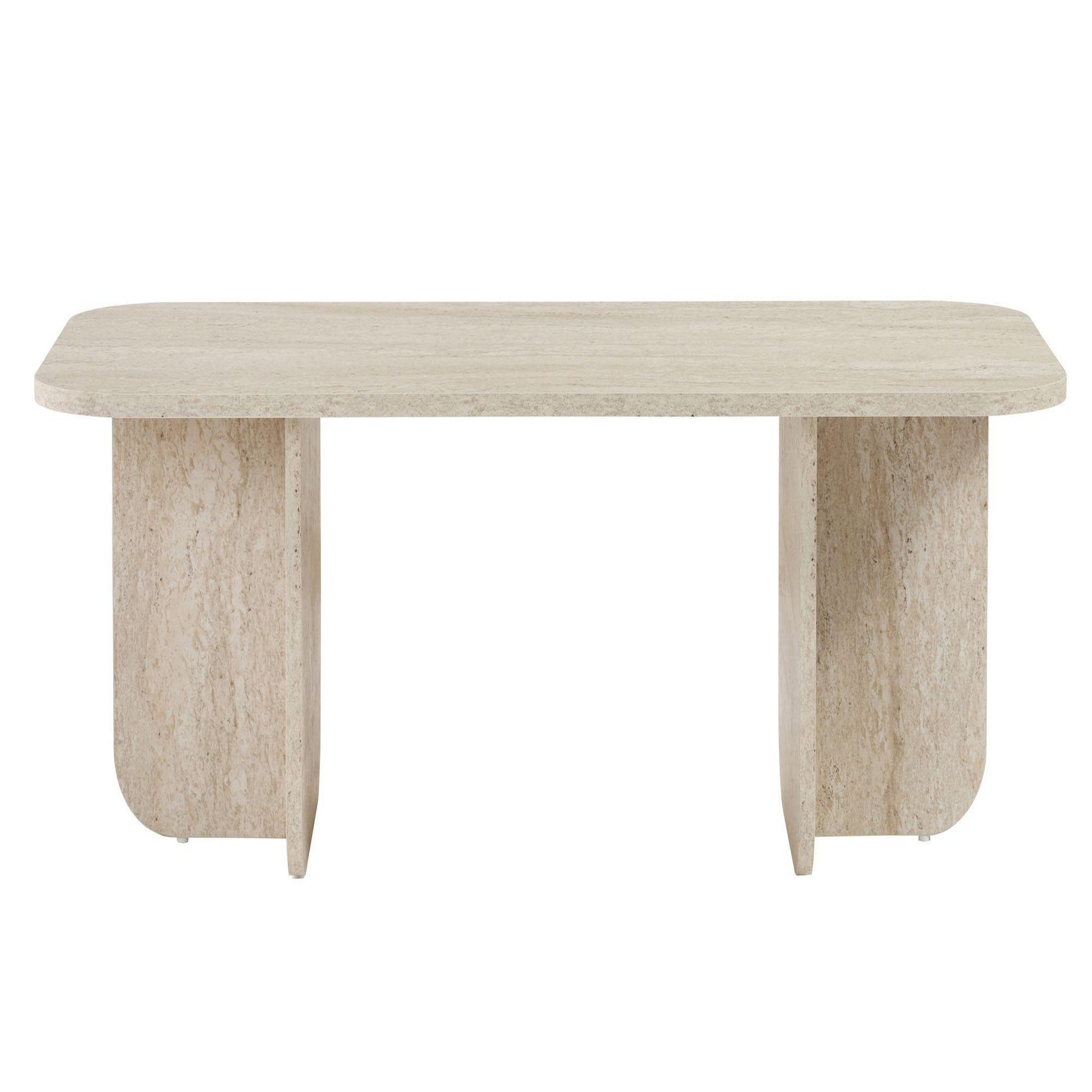 Habitat et Jardin Table basse en bois  akira  120 x 60 x 41 cm - travertin