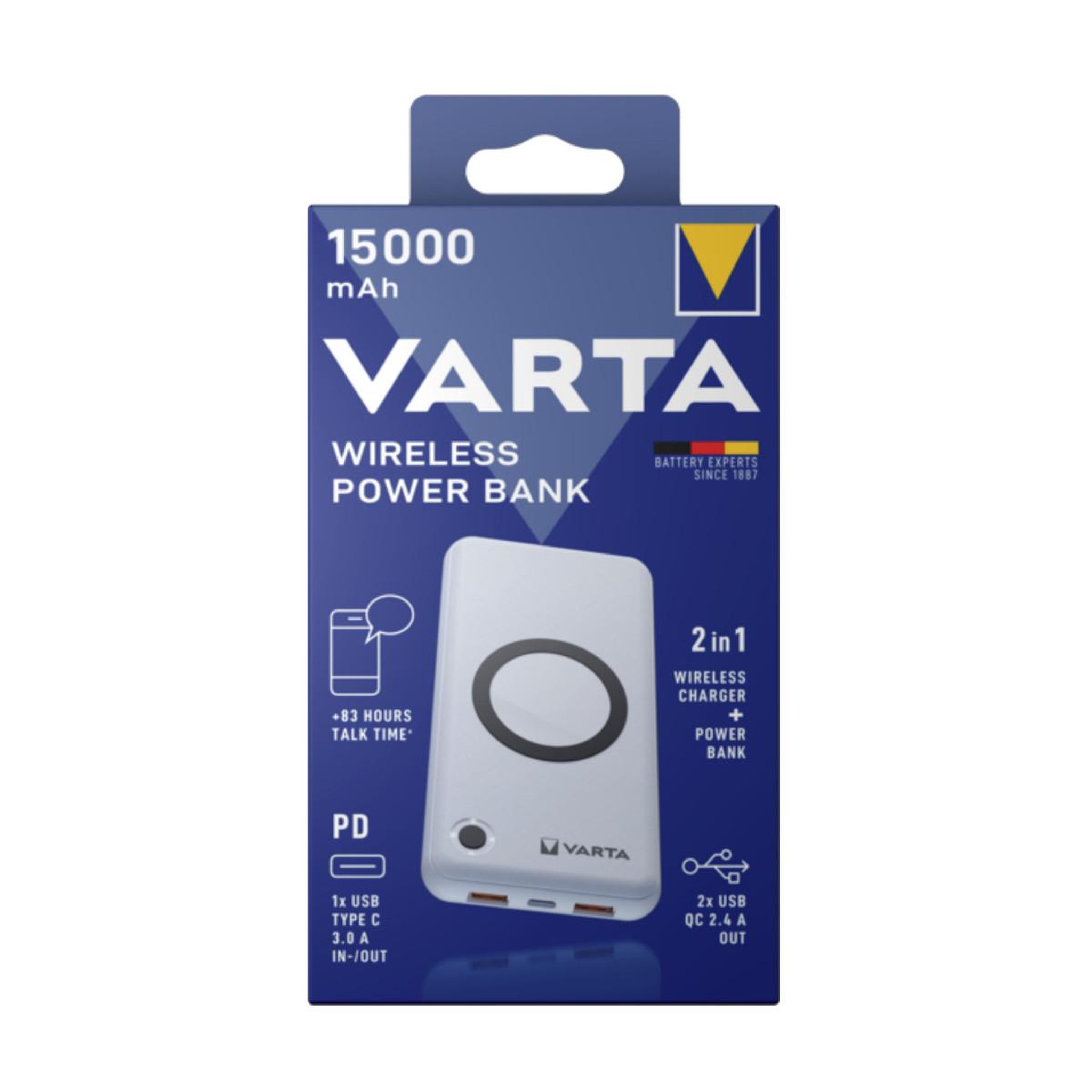 Voir la diapositive 3 : Varta Varta 57908 101 111 banque d'alimentation électrique lithium polymère (lipo) 15000 mah recharge sans fil blanc