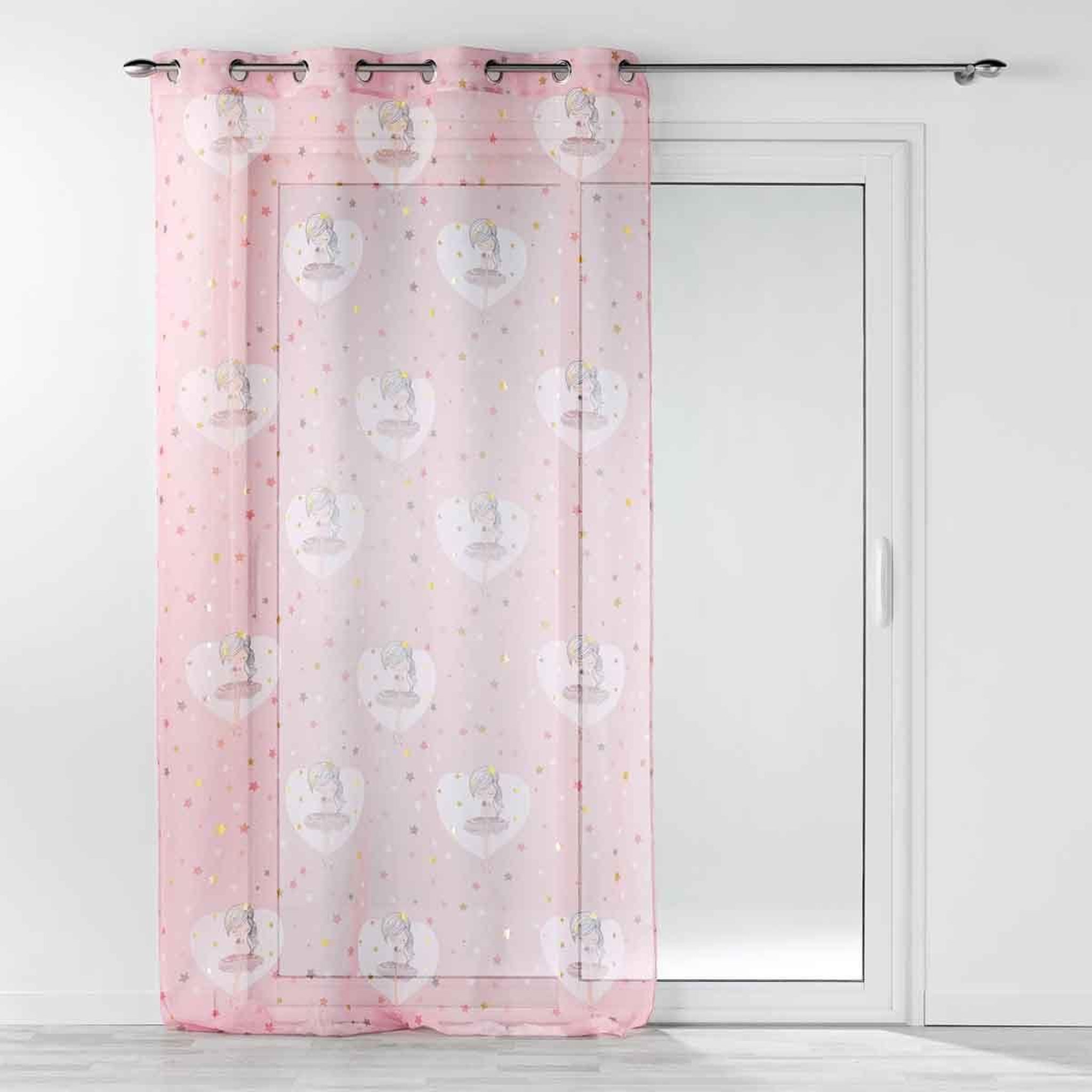 Douceur d'Intérieur Rideau Voilage  Petite Étoile  140x240cm Rose