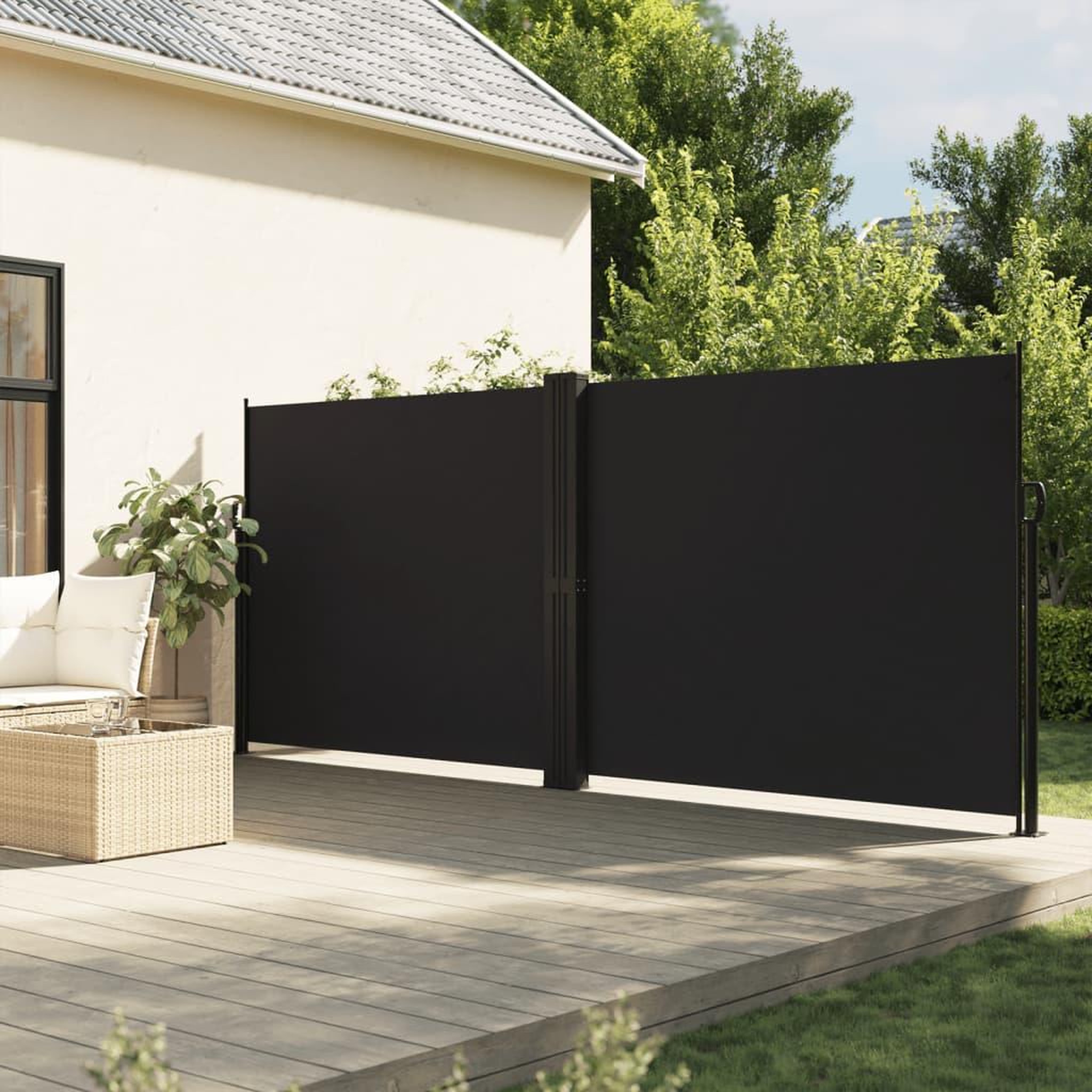 VIDAXL Auvent lateral retractable noir 180x1200 cm