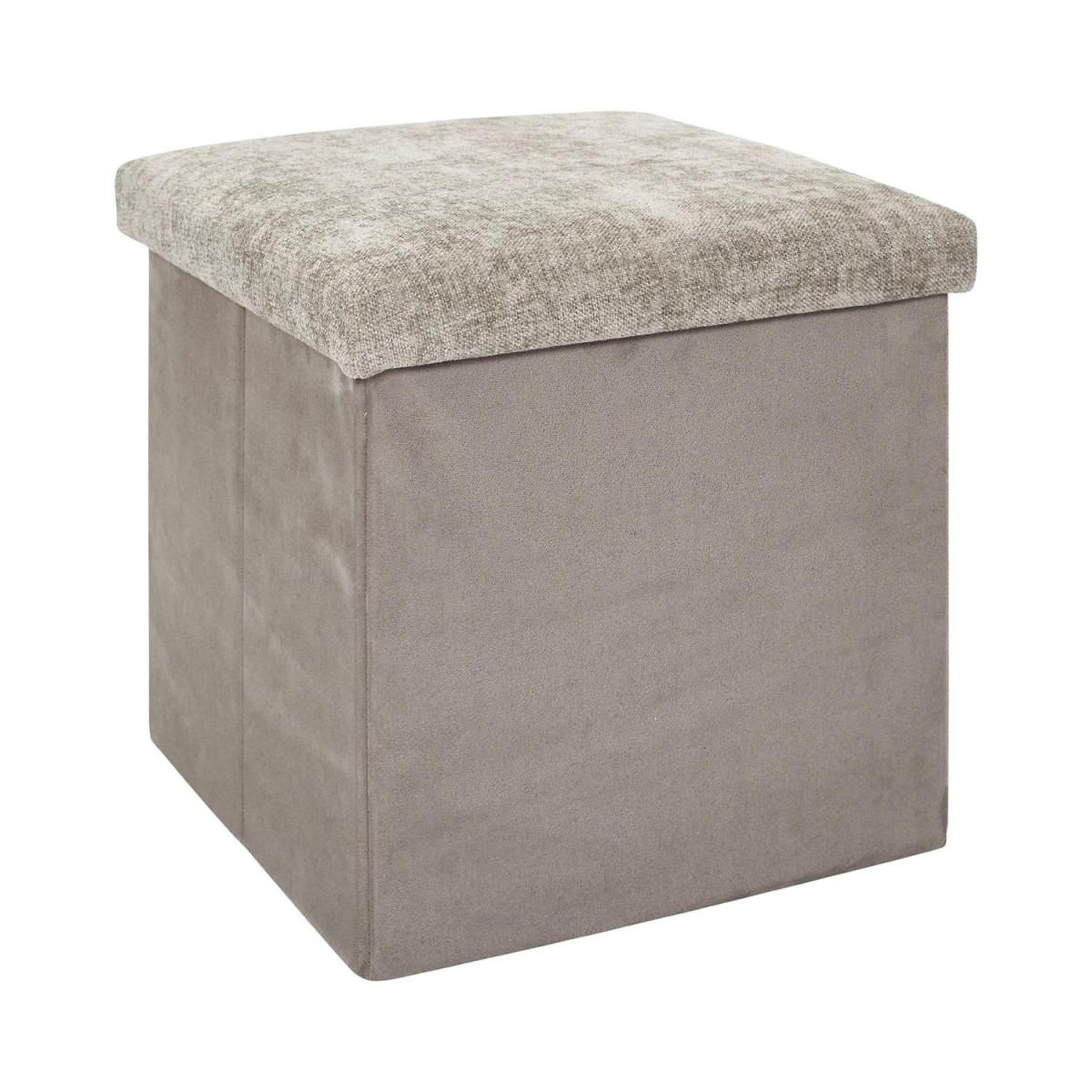 The Home Deco Factory Pouf coffre de rangement  emilia  38cm taupe