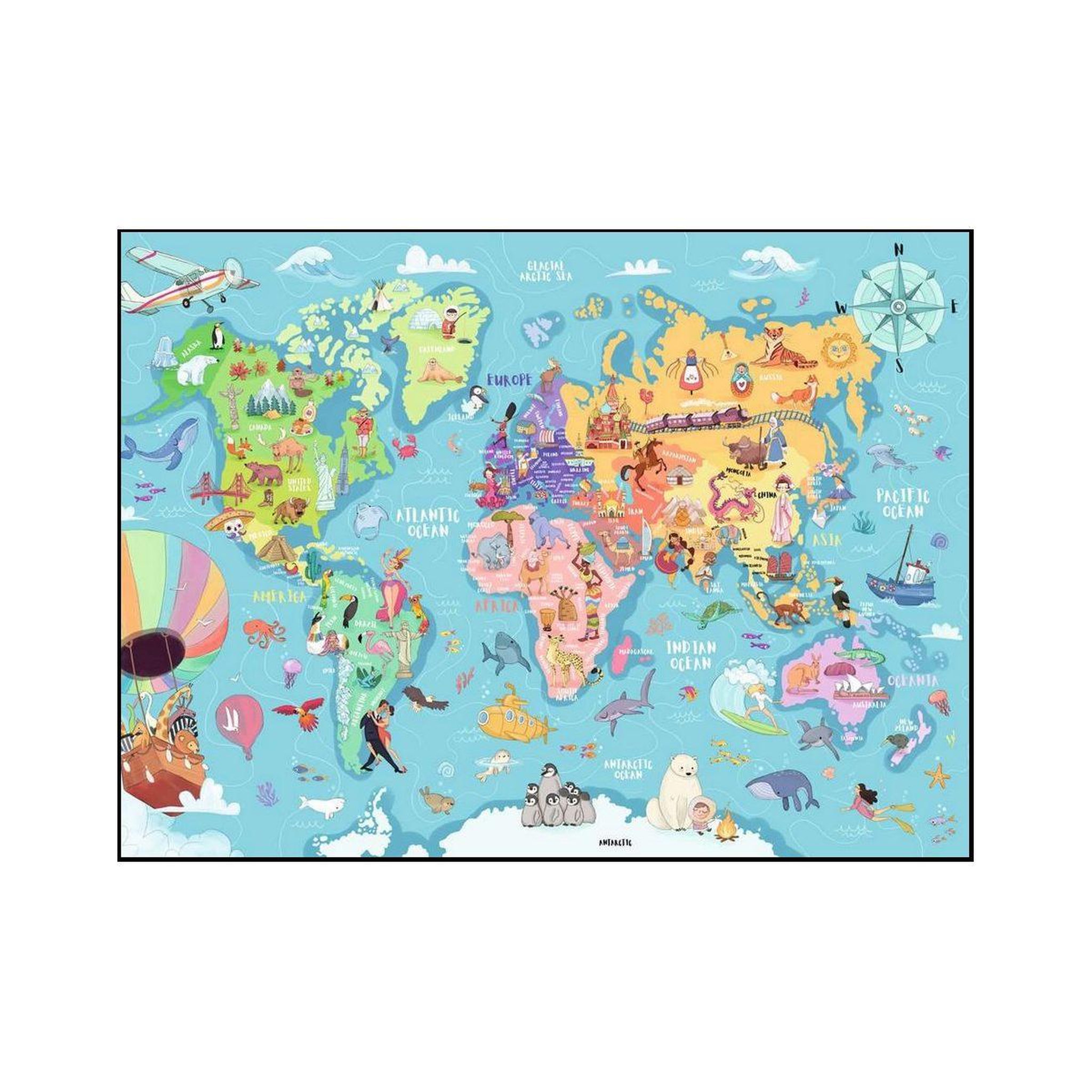Voir la diapositive 2 : RAVENSBURGER Puzzle la carte du monde - 100 pcs xxl