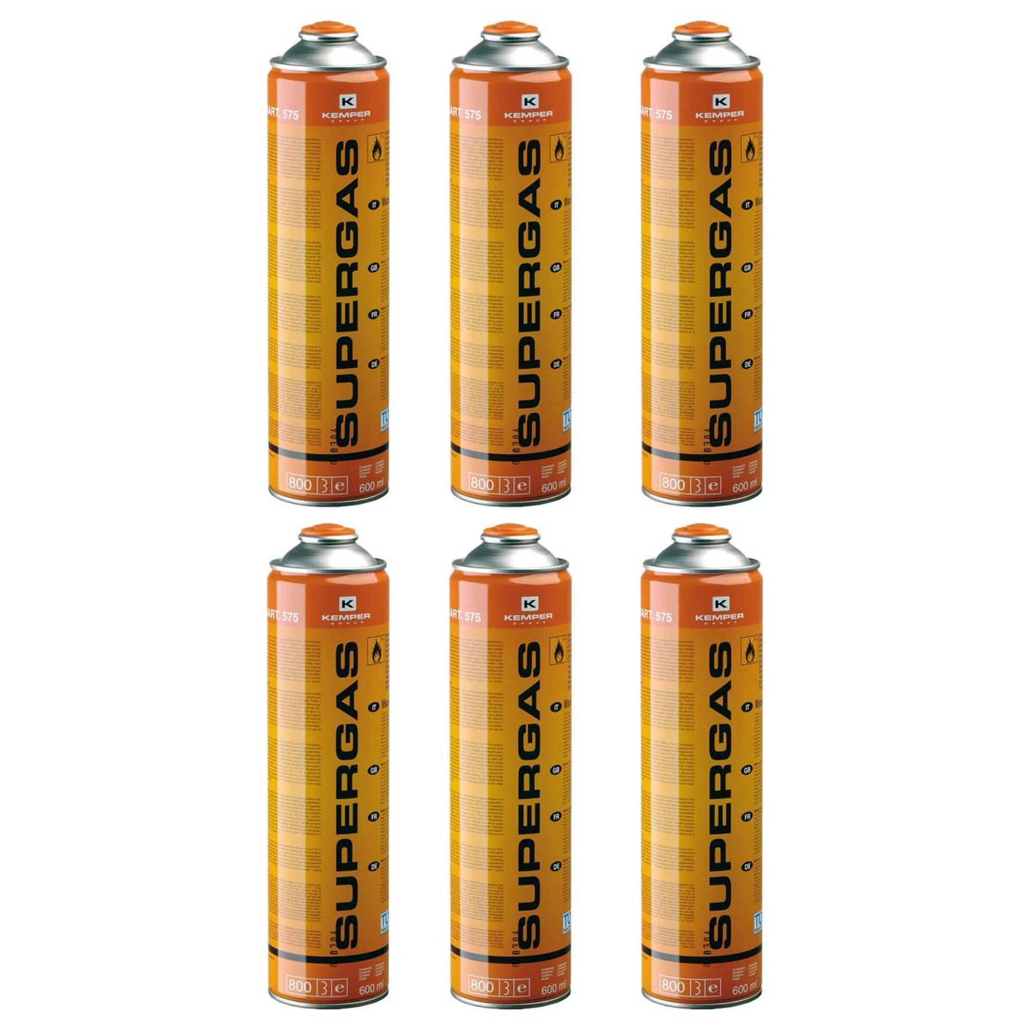 Voir la diapositive 2 : Kemper Pack de 6 cartouches gaz 330g bouteilles butane propane 600ml kemper bonbonne gaz universelle valve 7/16