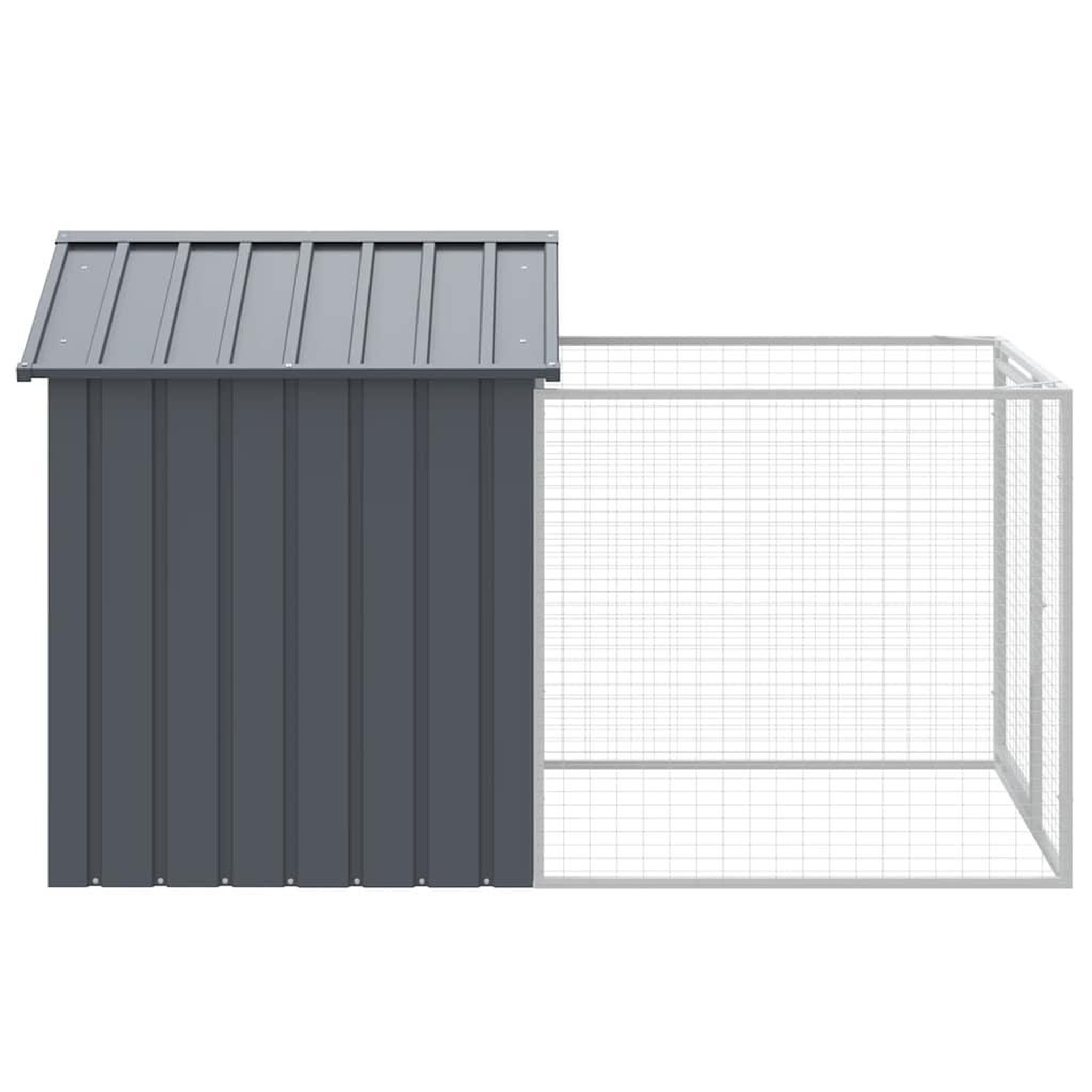 Voir la diapositive 4 : VIDAXL Niche pour chien avec cour anthracite 117x201x123 cm