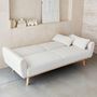 Voir la diapositive 3 : SWEEEK Canapé convertible à bouclettes blanches- Oskar - 2 - 3 places scandinave droit avec pieds bois