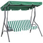 Voir la diapositive 1 : OUTSUNNY Balancelle de jardin 3 places - toit inclinaison réglable - coussins assise et dossier - gris blanc vert