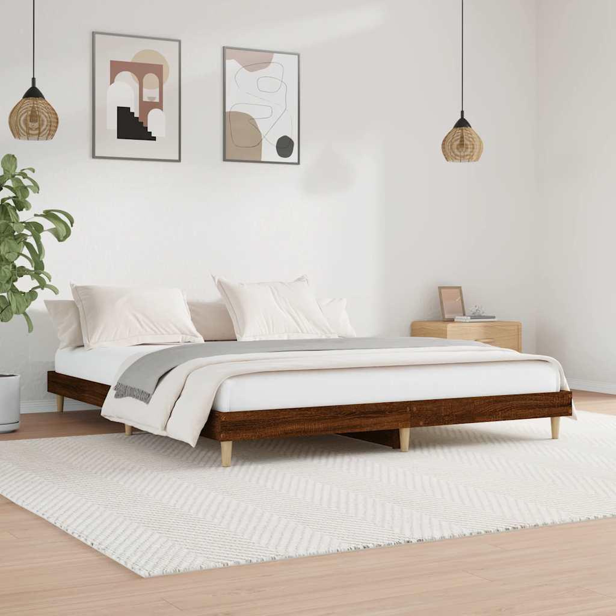 VIDAXL Cadre de lit sans matelas chene marron 120x200 cm