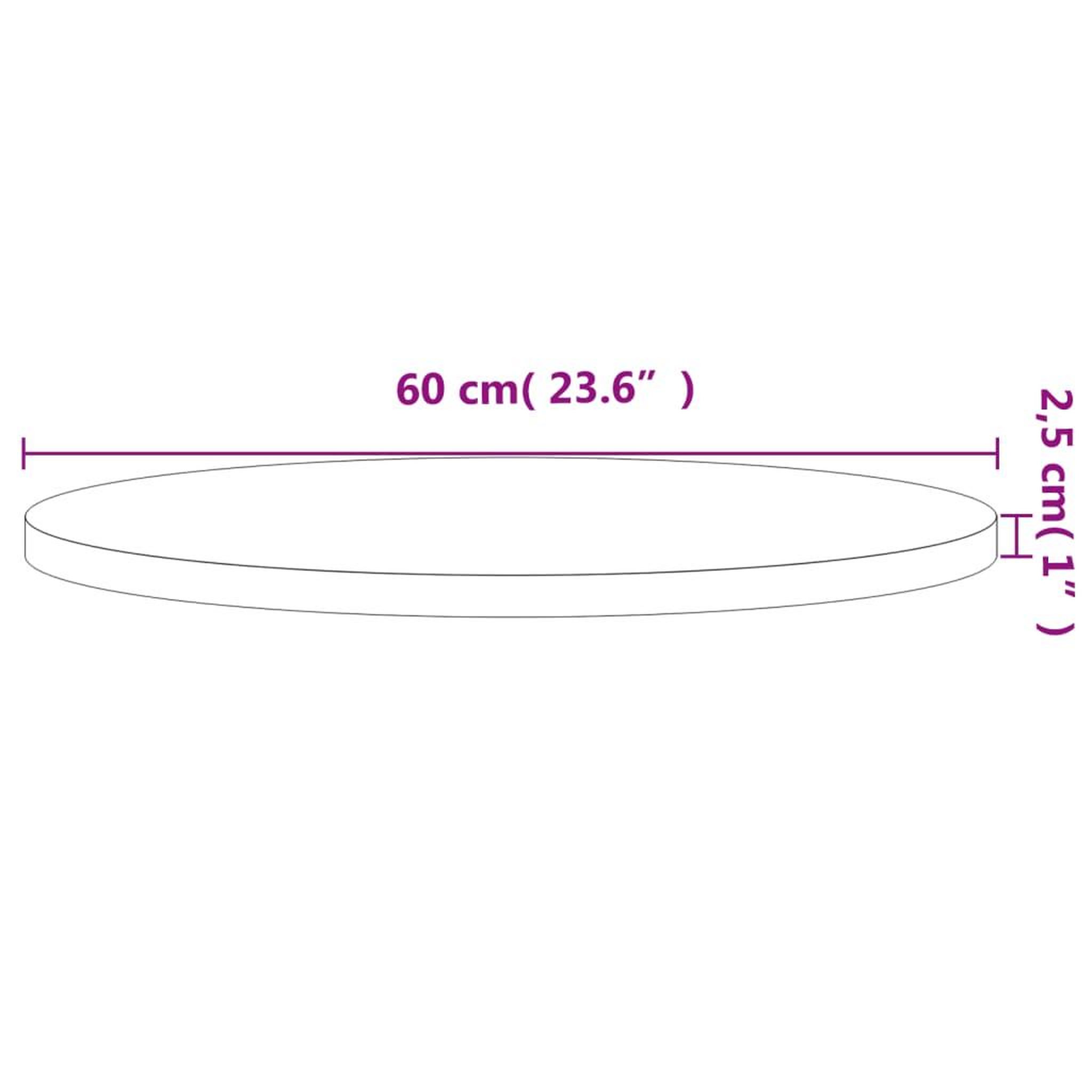 Voir la diapositive 6 : VIDAXL Dessus de table Ø60x2,5 cm rond bois massif de hetre
