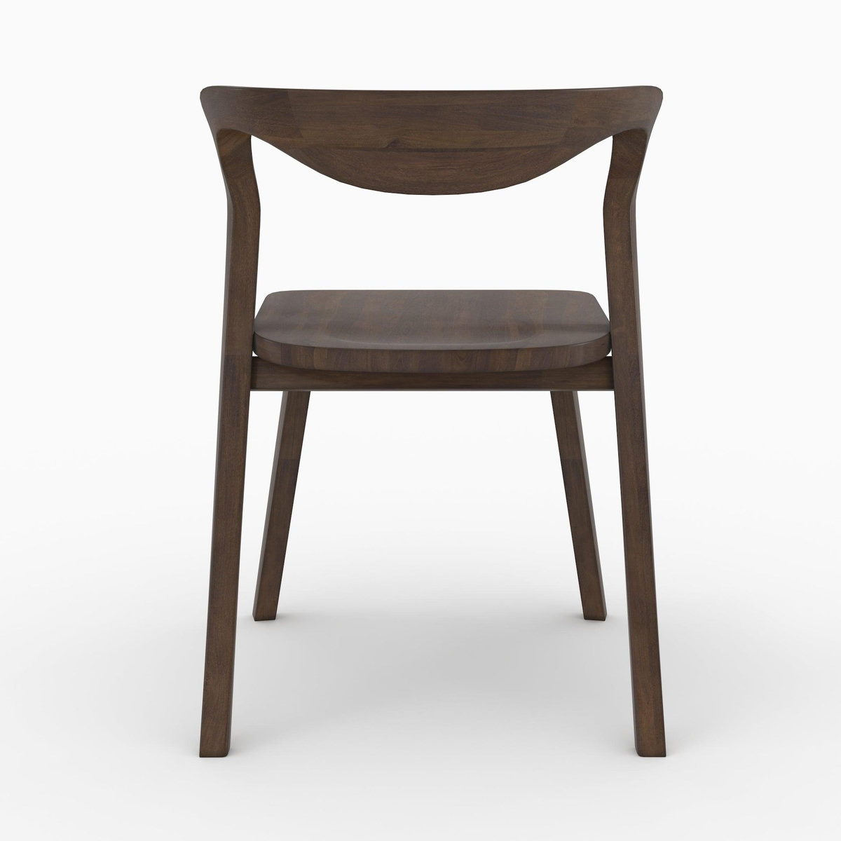 Rendez vous déco Chaise en bois d'hévéa foncé, dossier courbé-Vega