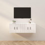 Voir la diapositive 1 : VIDAXL Meubles TV muraux 2 pcs blanc brillant 57x34,5x40 cm