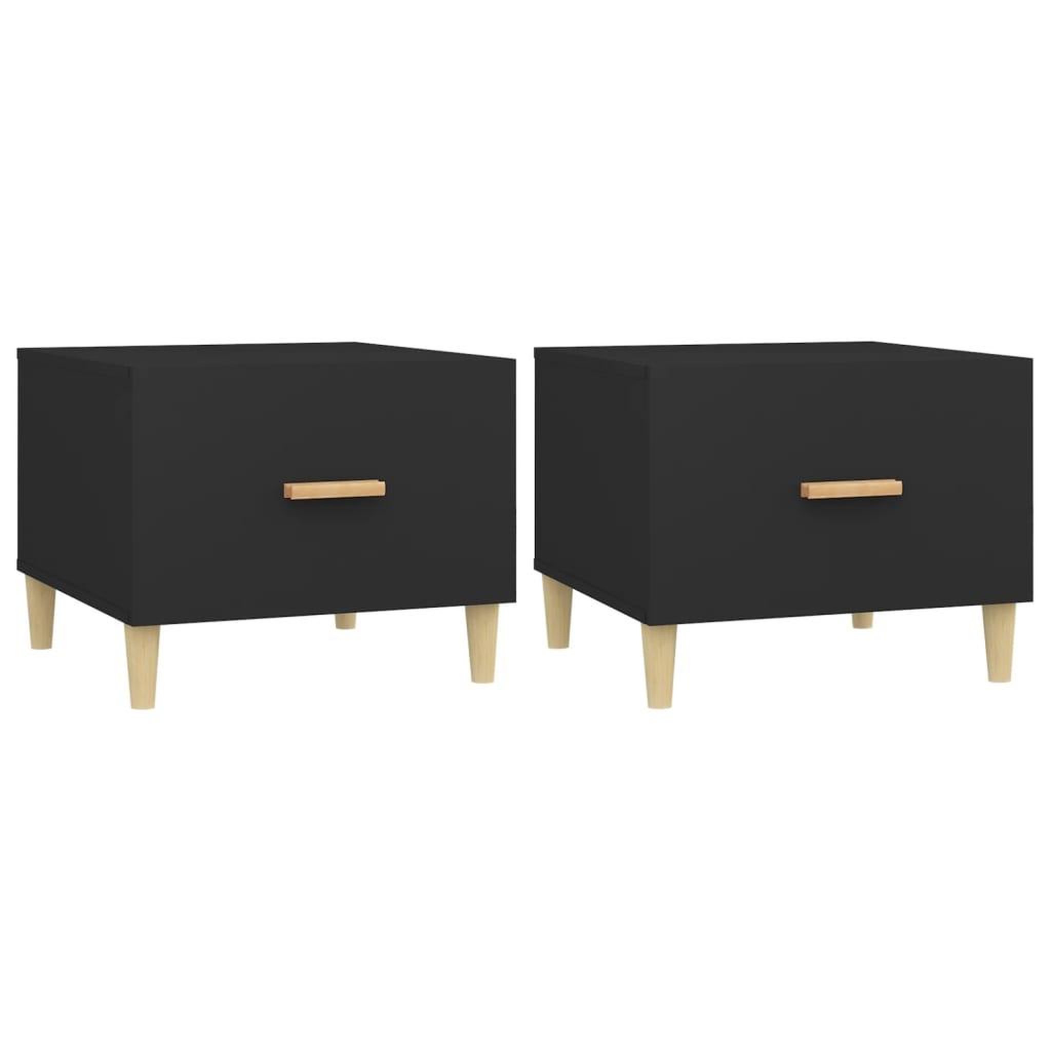 Voir la diapositive 2 : VIDAXL Tables basses 2 pcs noir 50x50x40 cm bois d'ingenierie