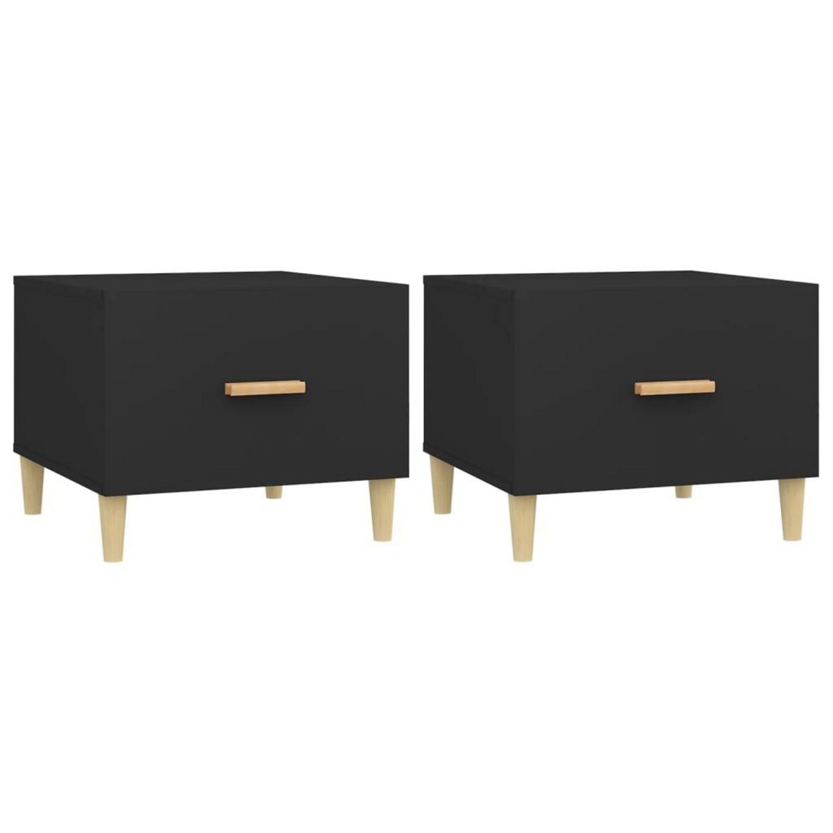 VIDAXL Tables basses 2 pcs noir 50x50x40 cm bois d'ingenierie