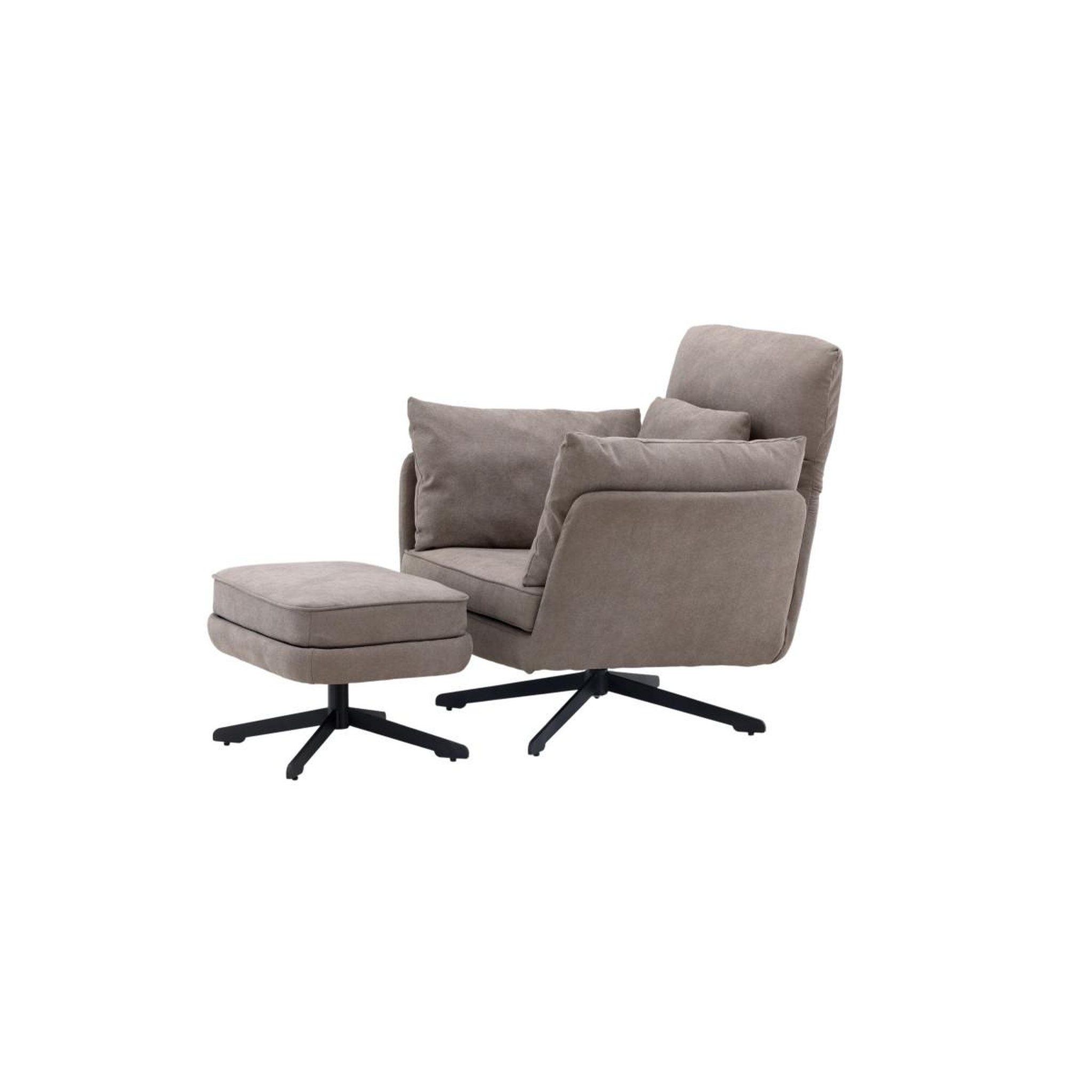 Voir la diapositive 6 : Paris Prix Fauteuil & pouf design bouclé  madrid  96cm gris