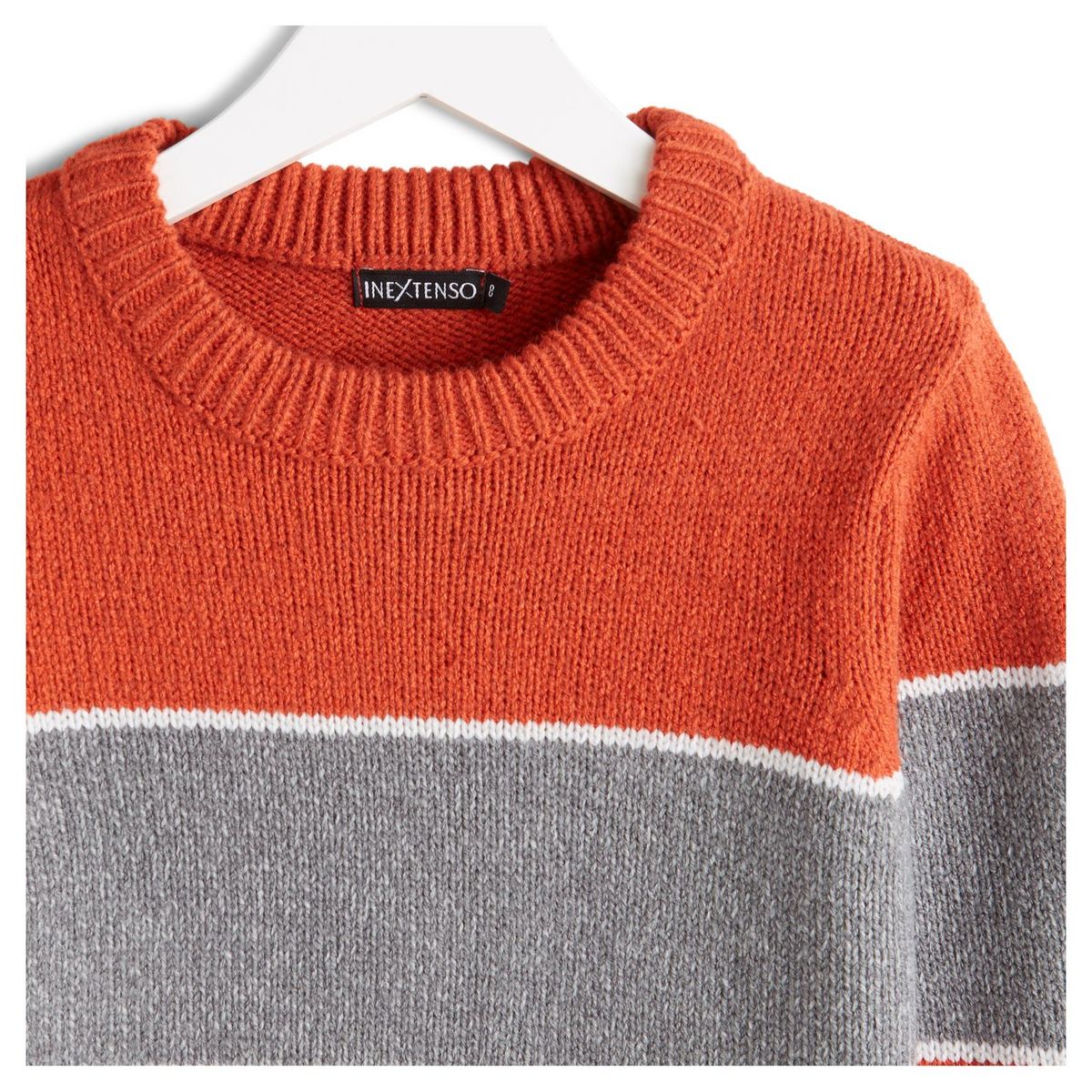 IN EXTENSO Pull laine avec bandes garçon