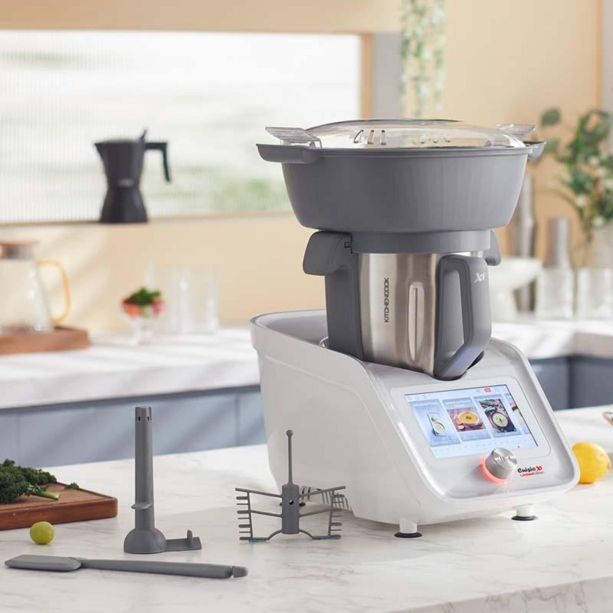 KITCHENCOOK Robot Cuiseur Connecté 800 Recettes Cuisioxtconnect Gris Kitchencook