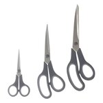 B BASIC & CO Lot de 3 Ciseaux  Multi-Usages  25cm Gris