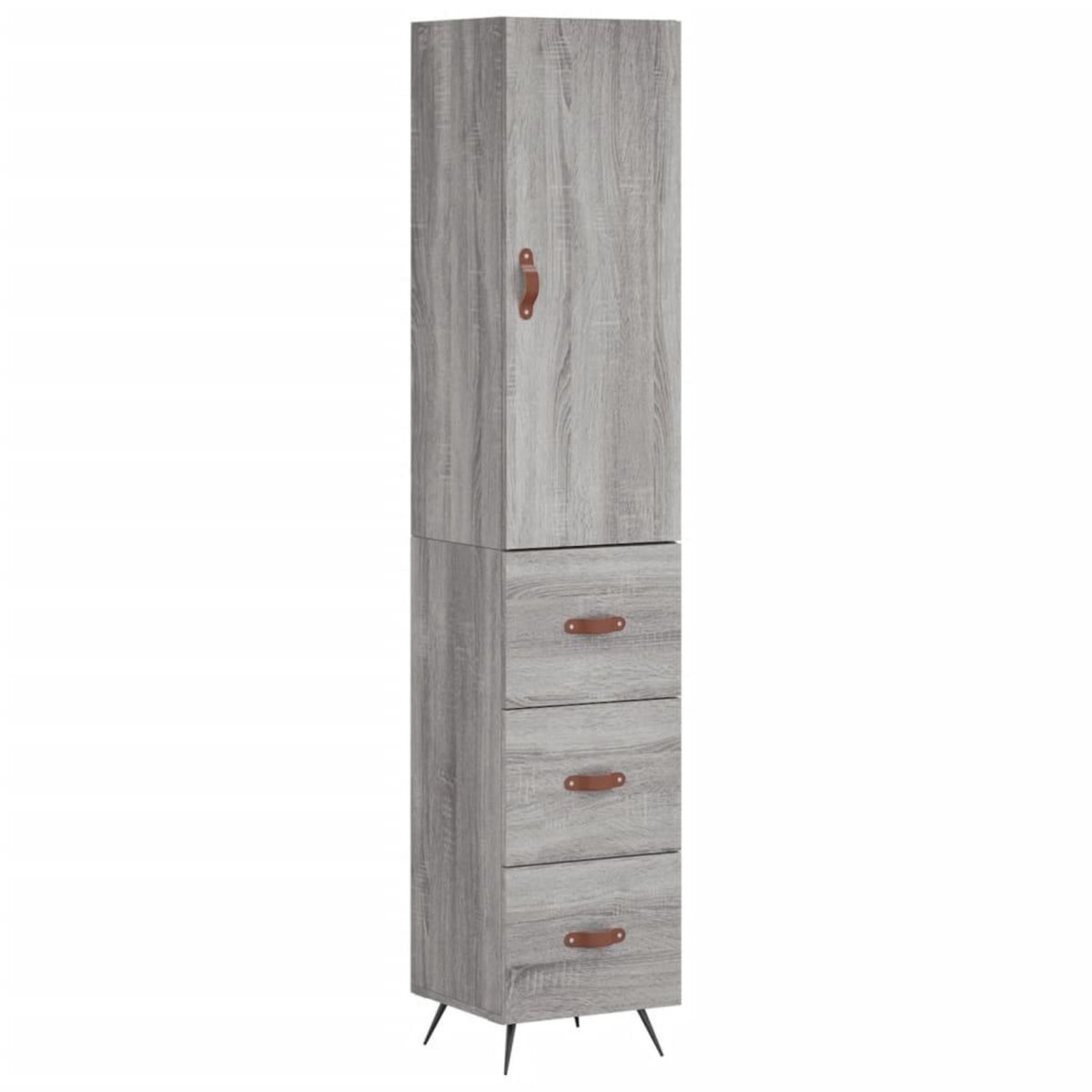 VIDAXL Buffet haut Sonoma gris 34,5x34x180 cm Bois d'ingenierie