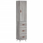 Voir la diapositive 2 : VIDAXL Buffet haut Sonoma gris 34,5x34x180 cm Bois d'ingenierie