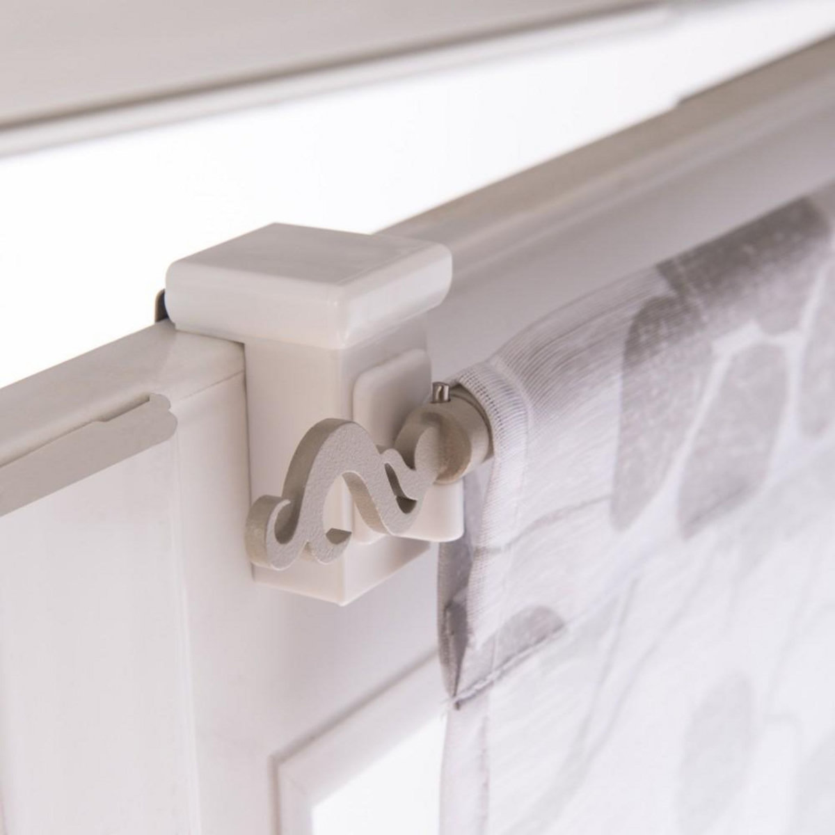 CENTRALE BRICO Lot de 2 supports sans perçage barre de vitrage fenêtre standard, 10mm blanc