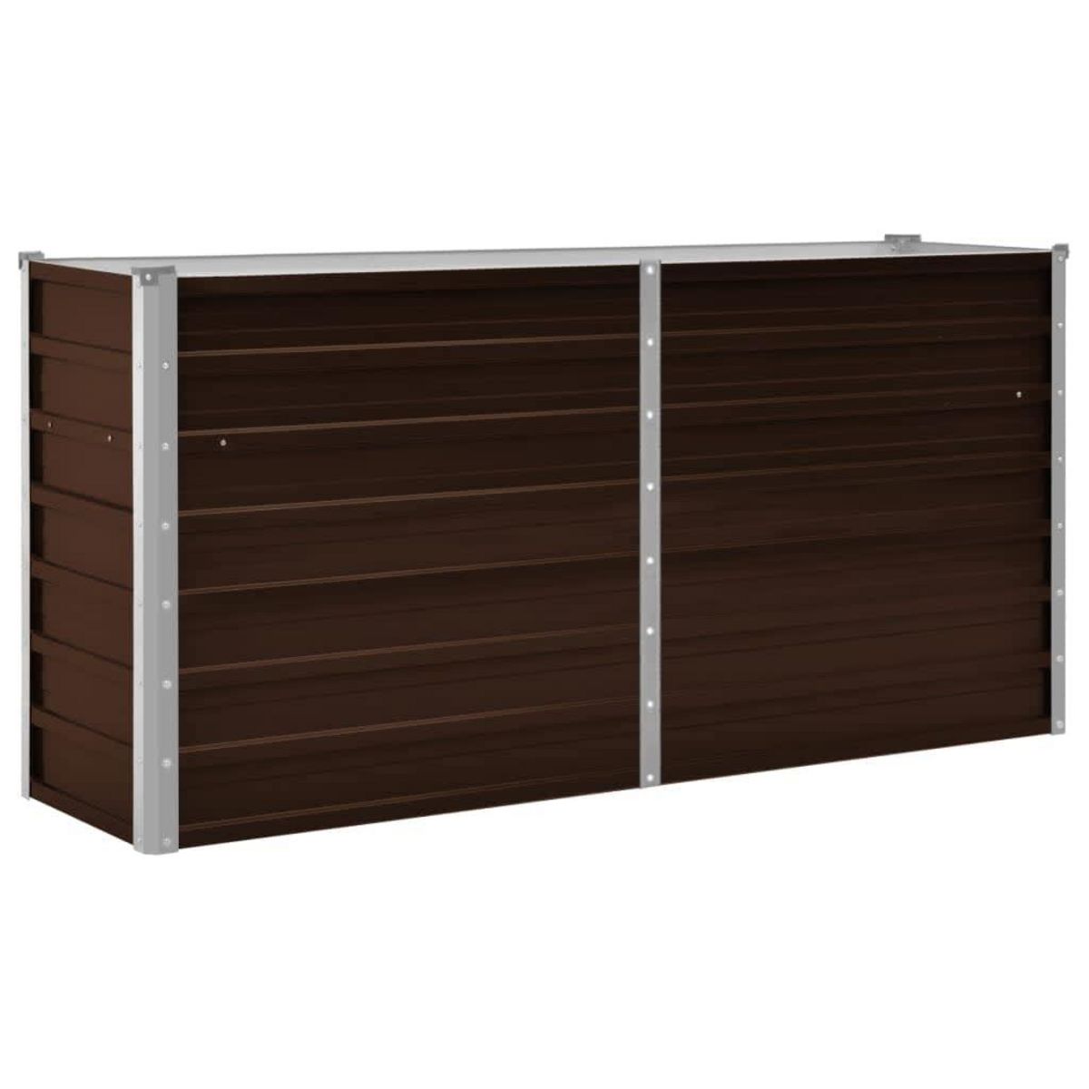 VIDAXL Lit sureleve de jardin Marron 160x40x77 cm Acier galvanise