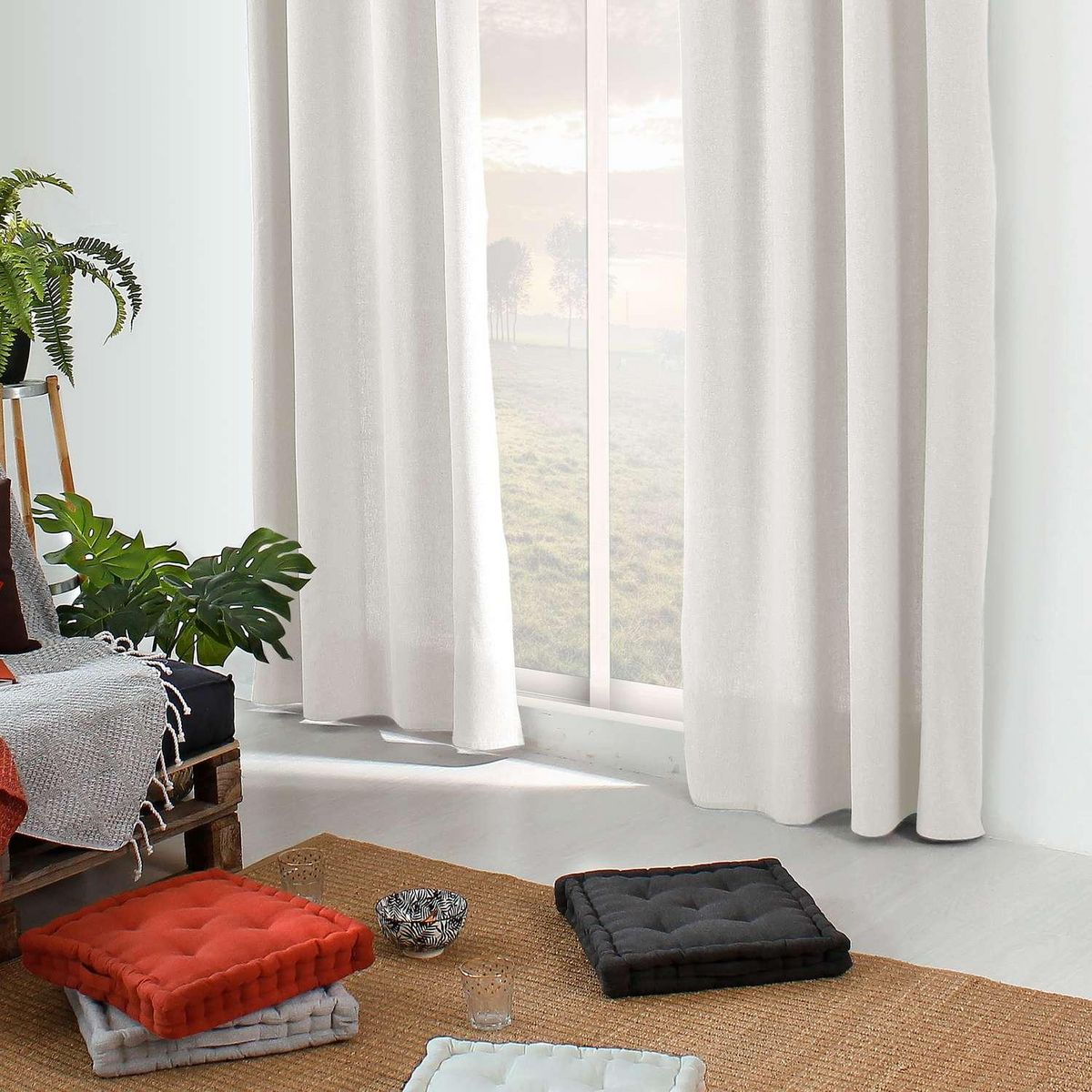 TOILINUX Rideau Dune en coton recyclé