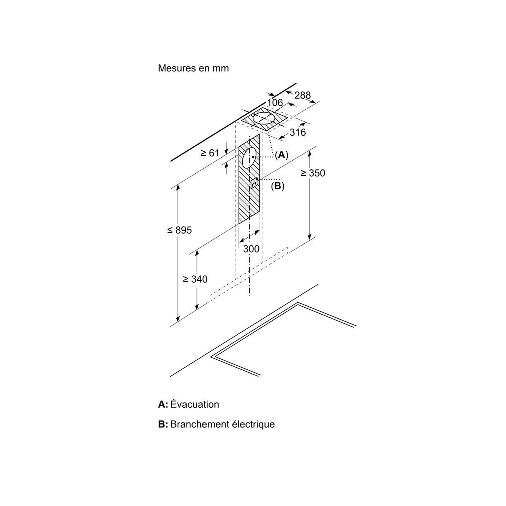 Voir la diapositive 6 : Siemens Hotte décorative murale 90cm 399 m3/h inox - lc97bdn30