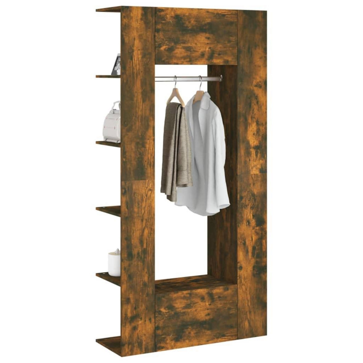 VIDAXL Armoires de couloir 2 pcs chene fume bois d'ingenierie