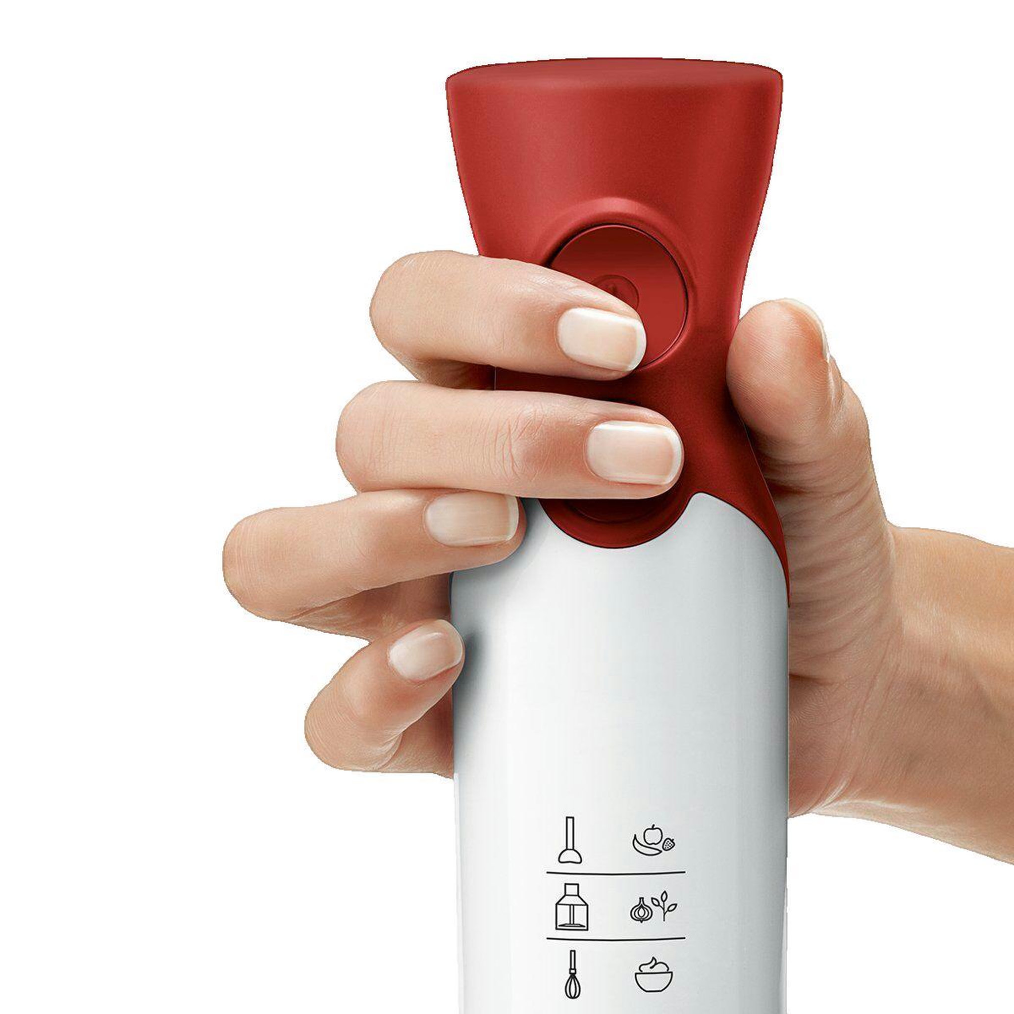 Voir la diapositive 2 : BOSCH Mixeur plongeant Bosch ErgoMixx MSM64010 - 450 Watt - blanc/rouge