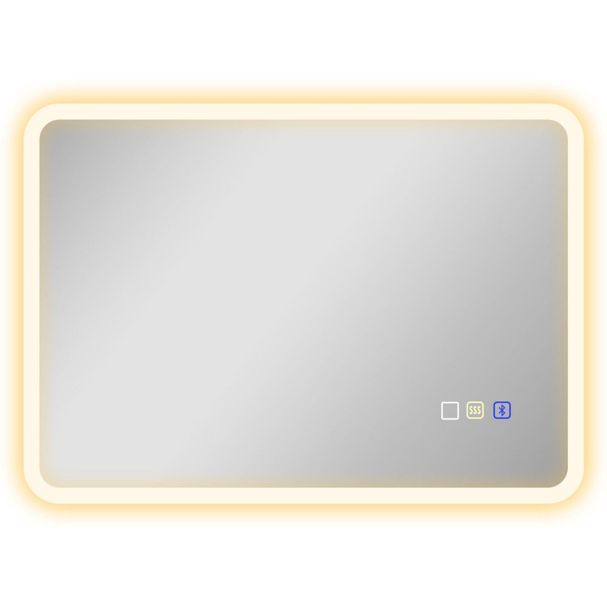 HOMCOM Miroir lumineux LED salle de bain 50 x 70 cm bluetooth interrupteur tactile lumière réglable 3 couleurs fonction anti-buée et mémoire