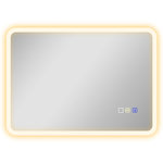 HOMCOM Miroir lumineux LED salle de bain 50 x 70 cm bluetooth interrupteur tactile lumière réglable 3 couleurs fonction anti-buée et mémoire
